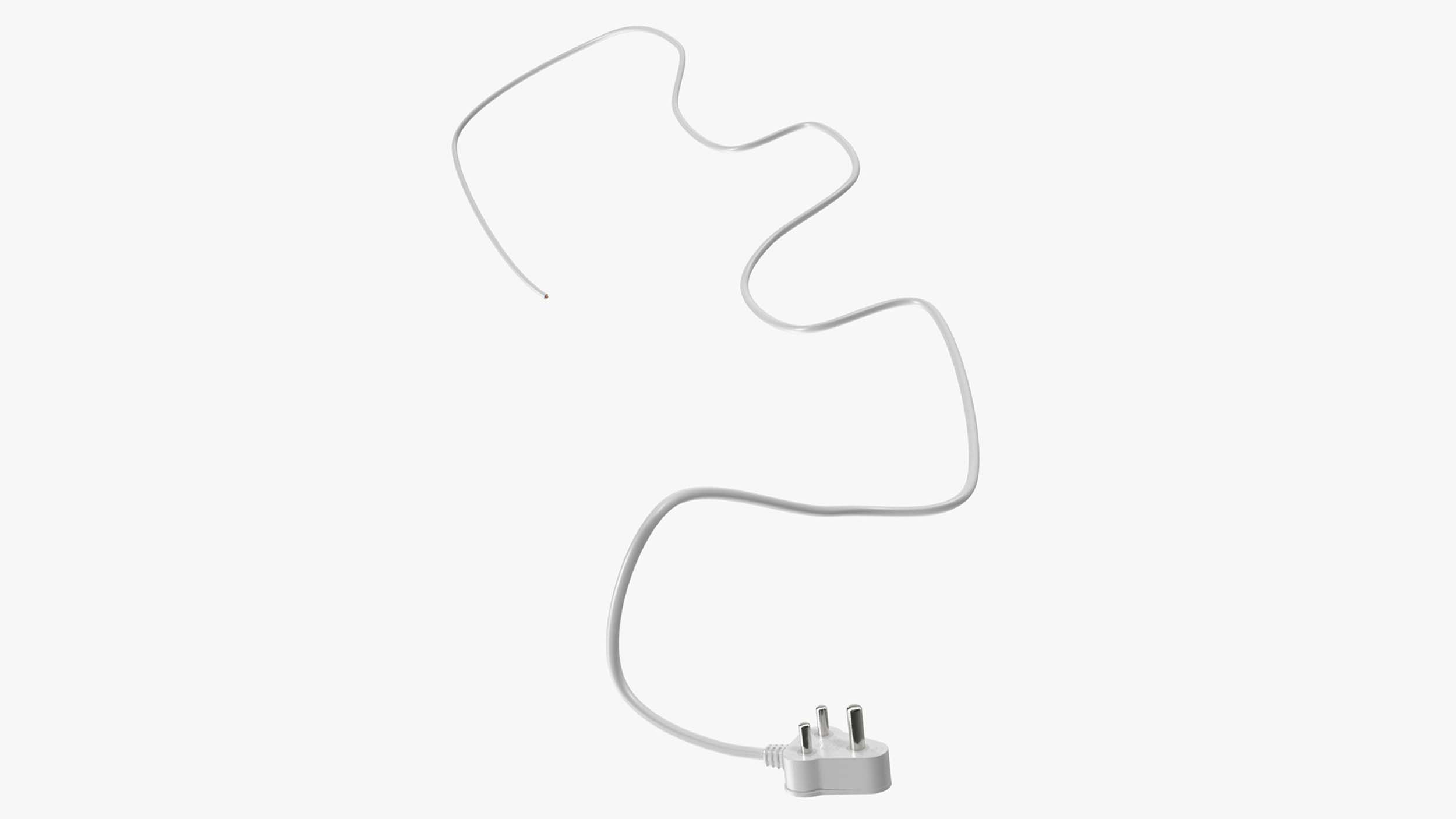 Type D Electric Plug White Rigged for Cinema 4D 3D