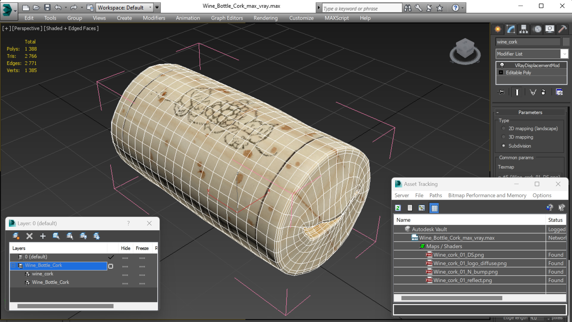 3D Wine Bottle Cork
