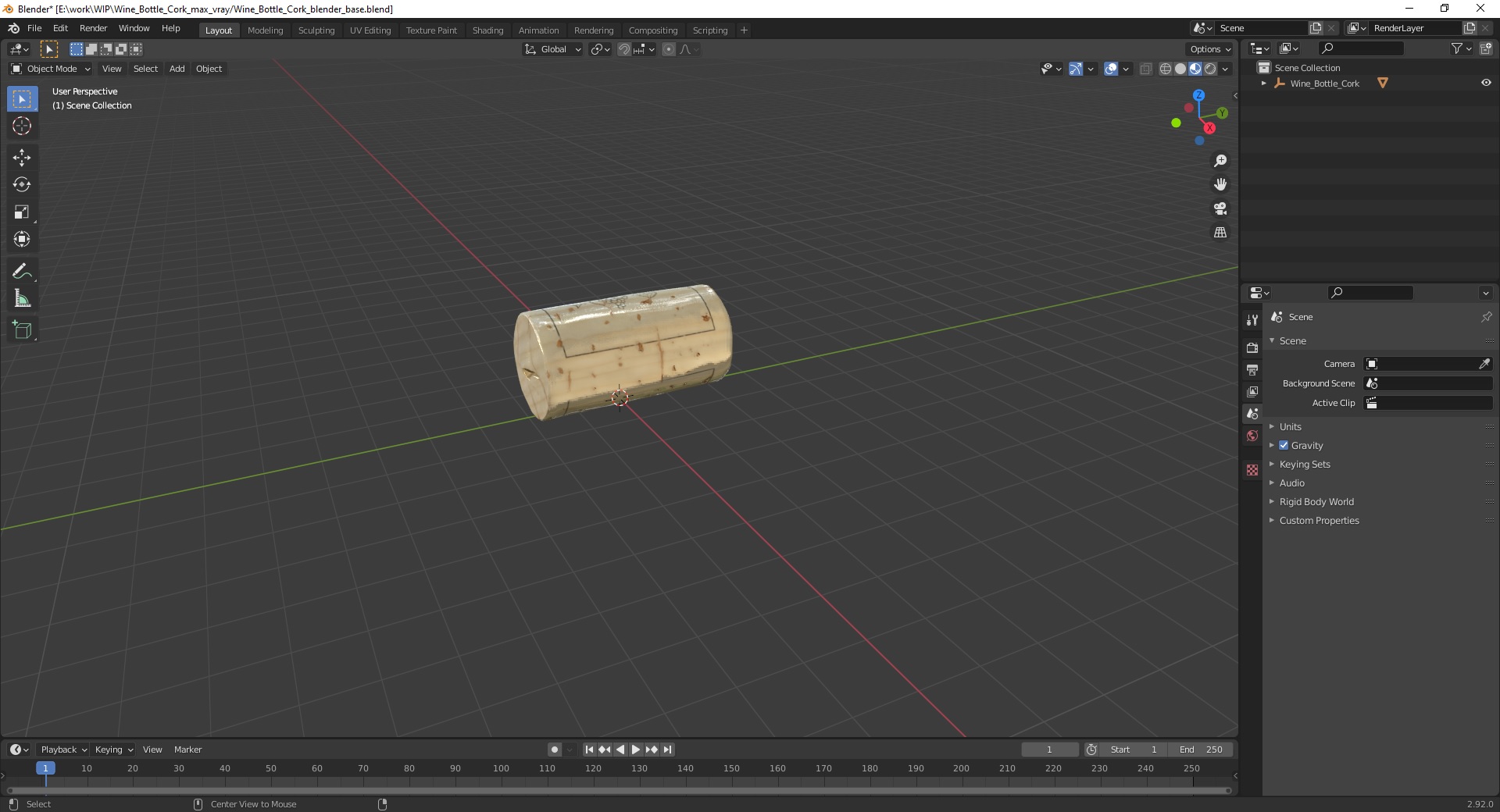 3D Wine Bottle Cork