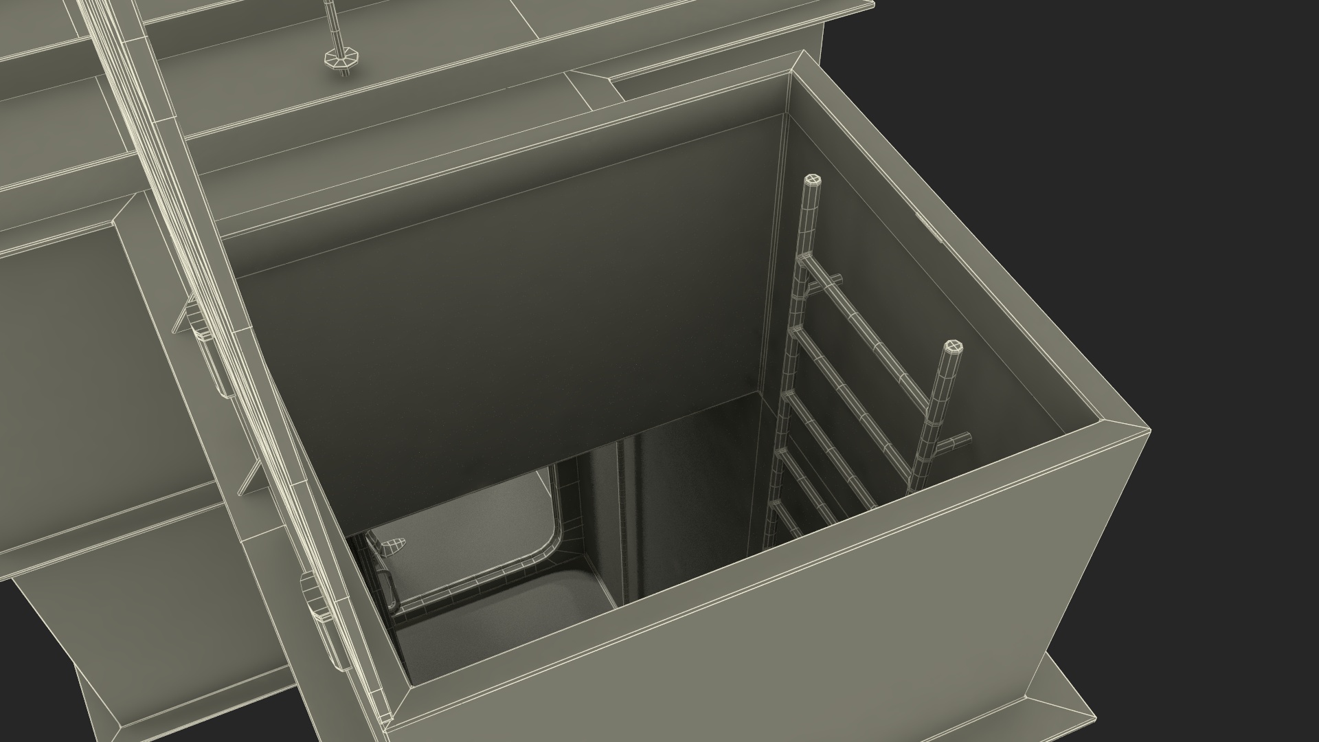 3D Private Underground Bunker with People model