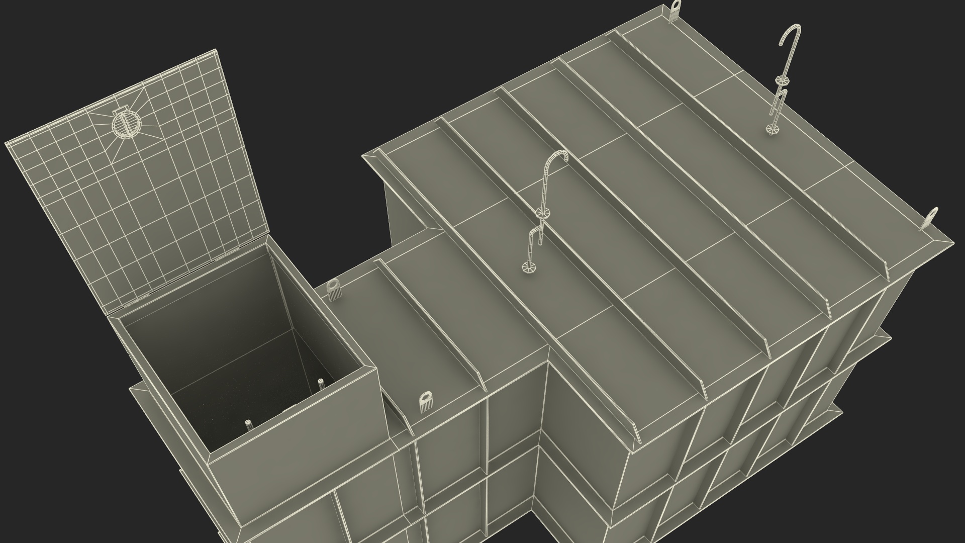 3D Private Underground Bunker with People model