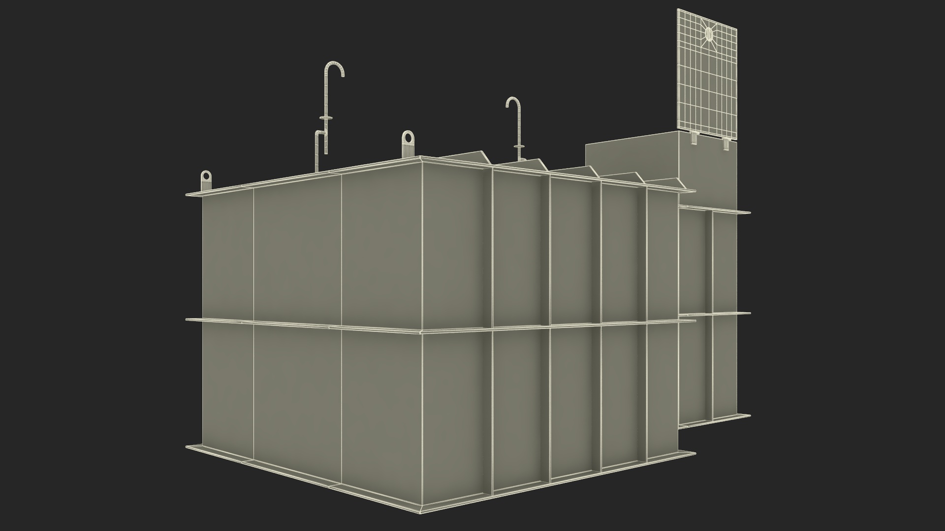 3D Private Underground Bunker with People model