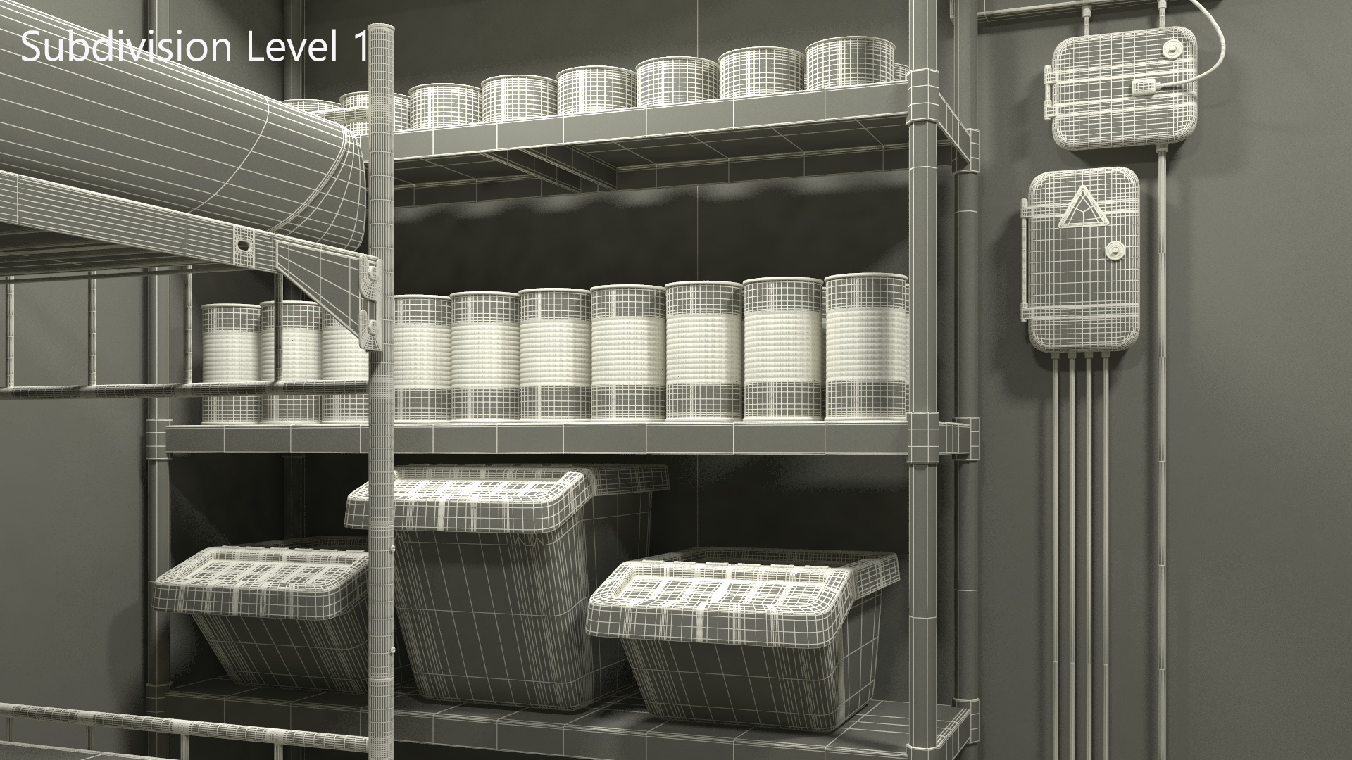 3D Private Underground Bunker with People model