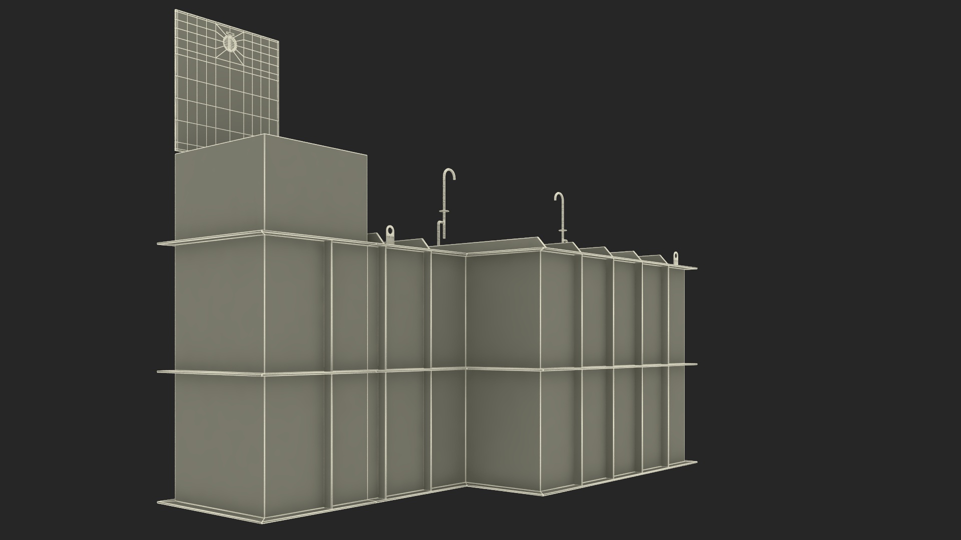 3D Private Underground Bunker with People model