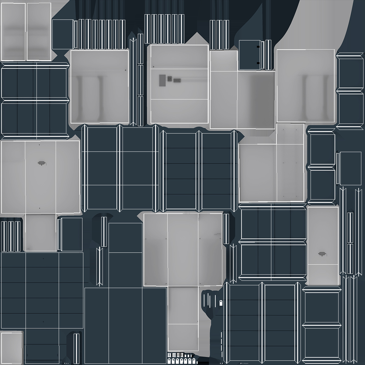 3D Private Underground Bunker with People model