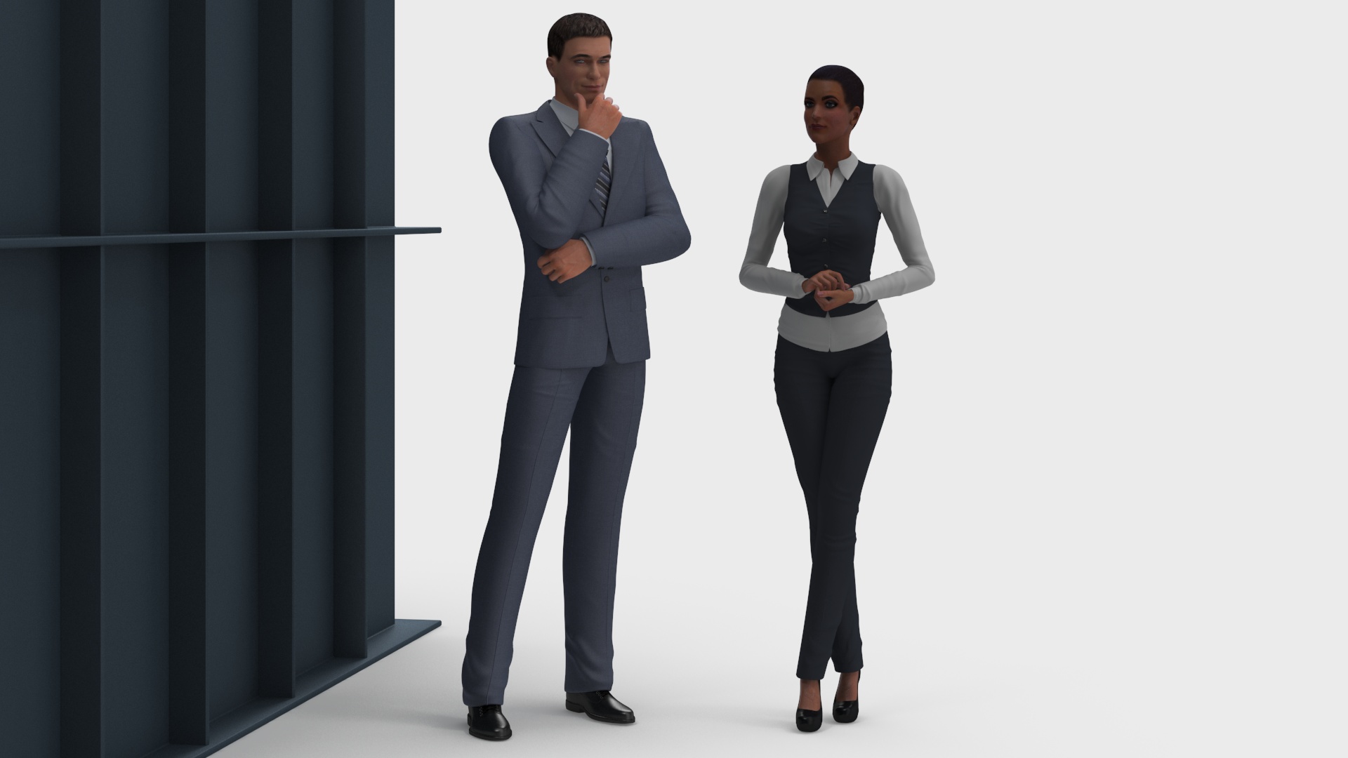 3D Private Underground Bunker with People model