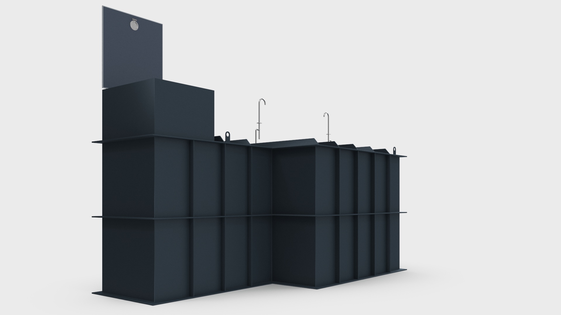 3D Private Underground Bunker with People model