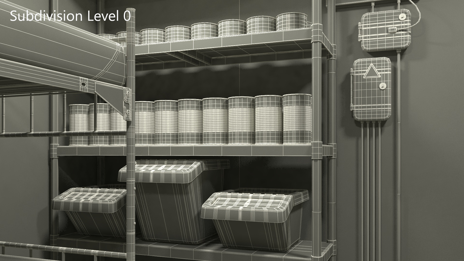 3D Private Underground Bunker with People model