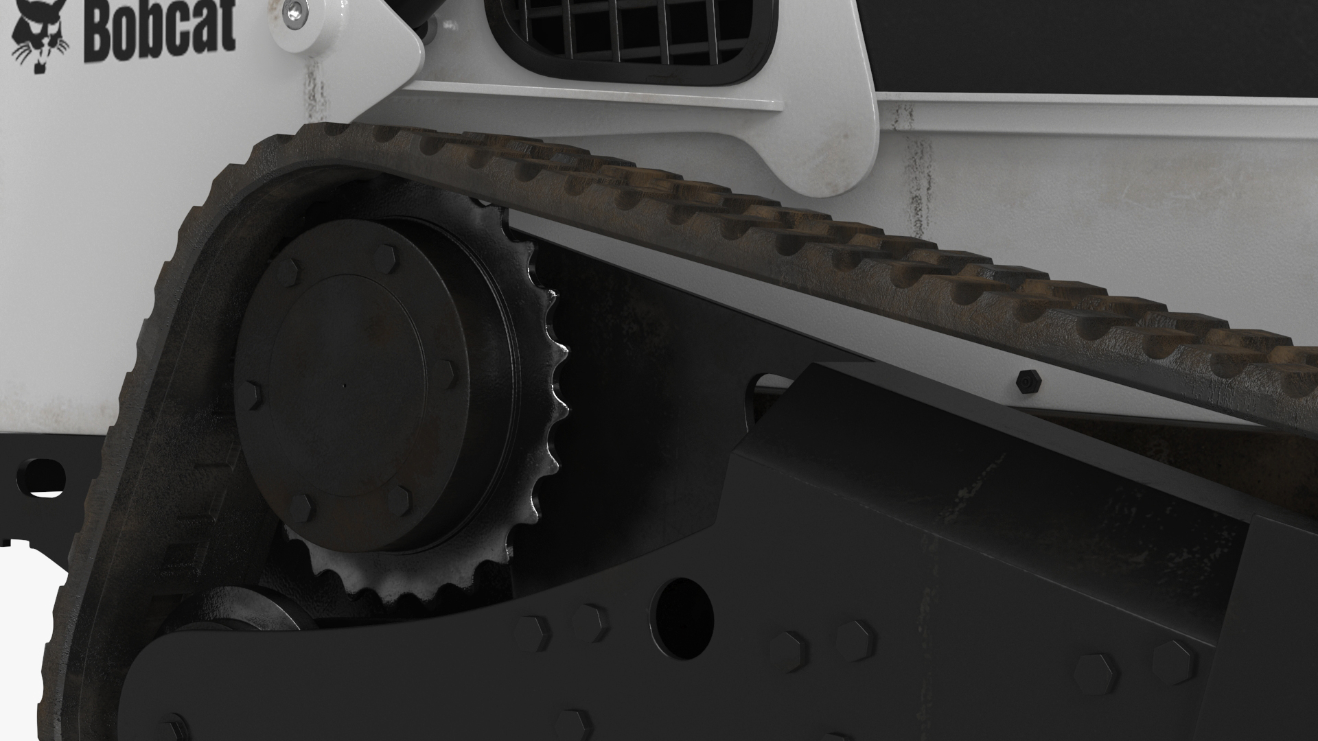 Bobcat Compact Track Loader with Auger Attachment 3D model