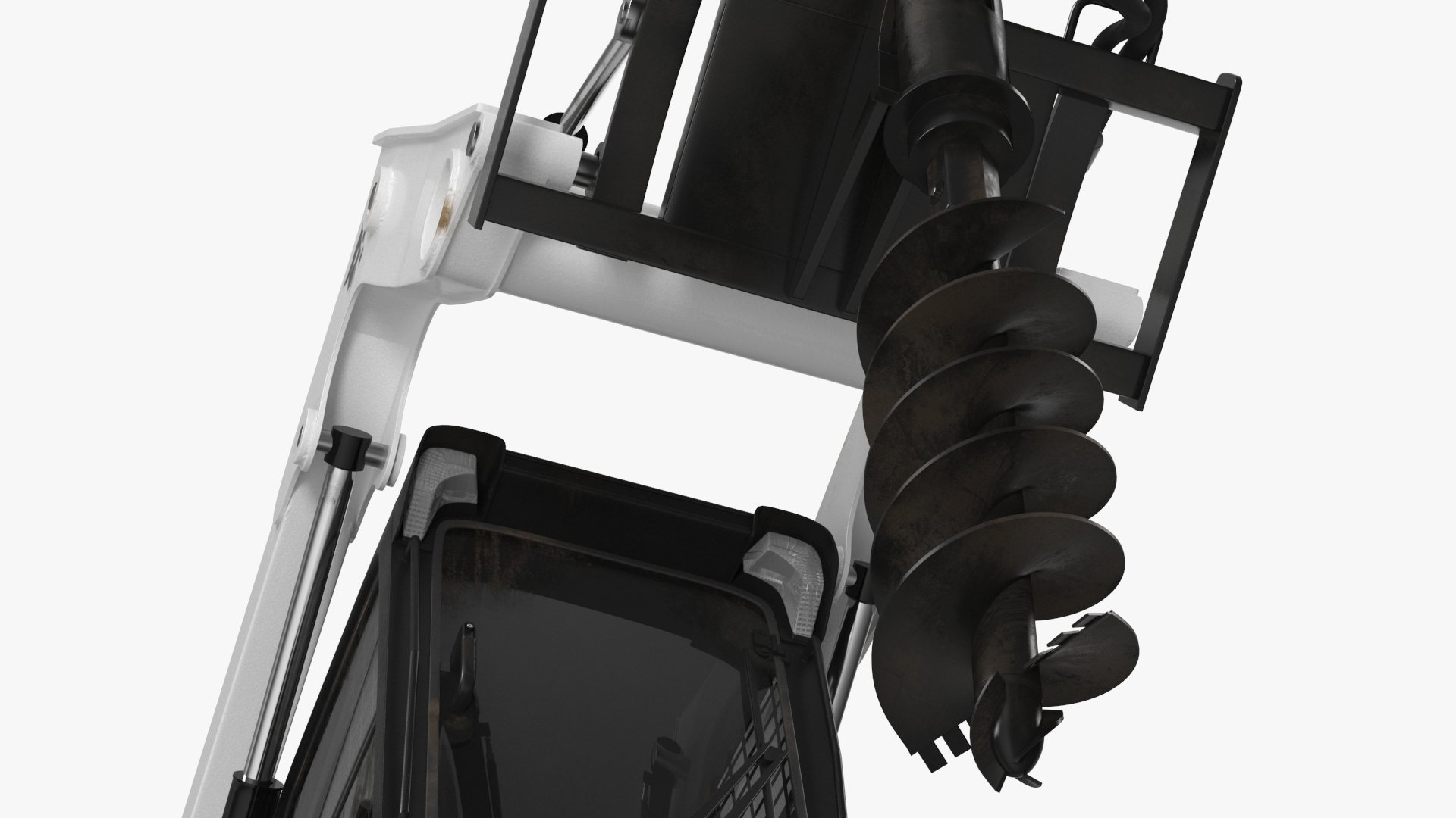 Bobcat Compact Track Loader with Auger Attachment 3D model