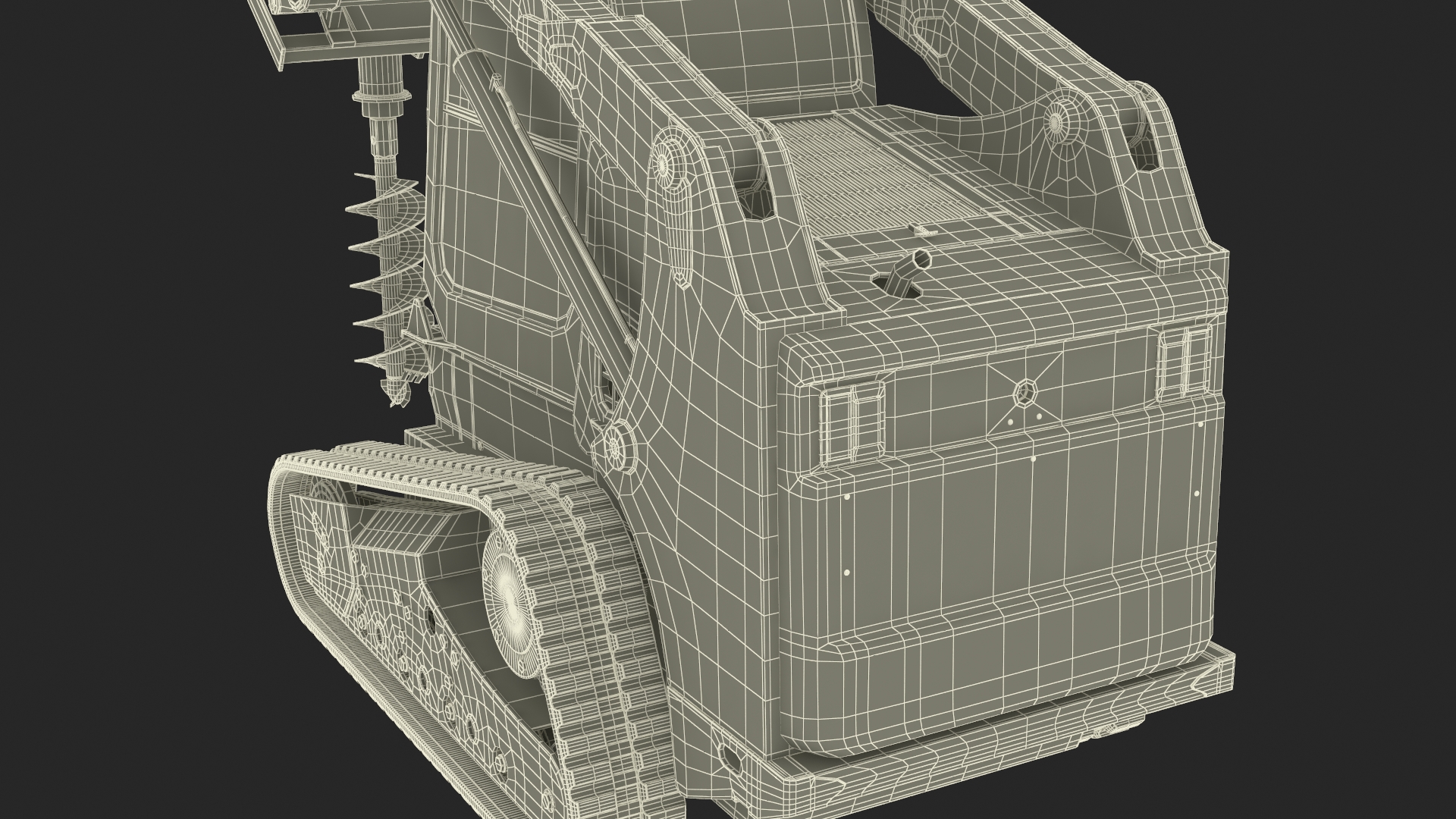 Bobcat Compact Track Loader with Auger Attachment 3D model