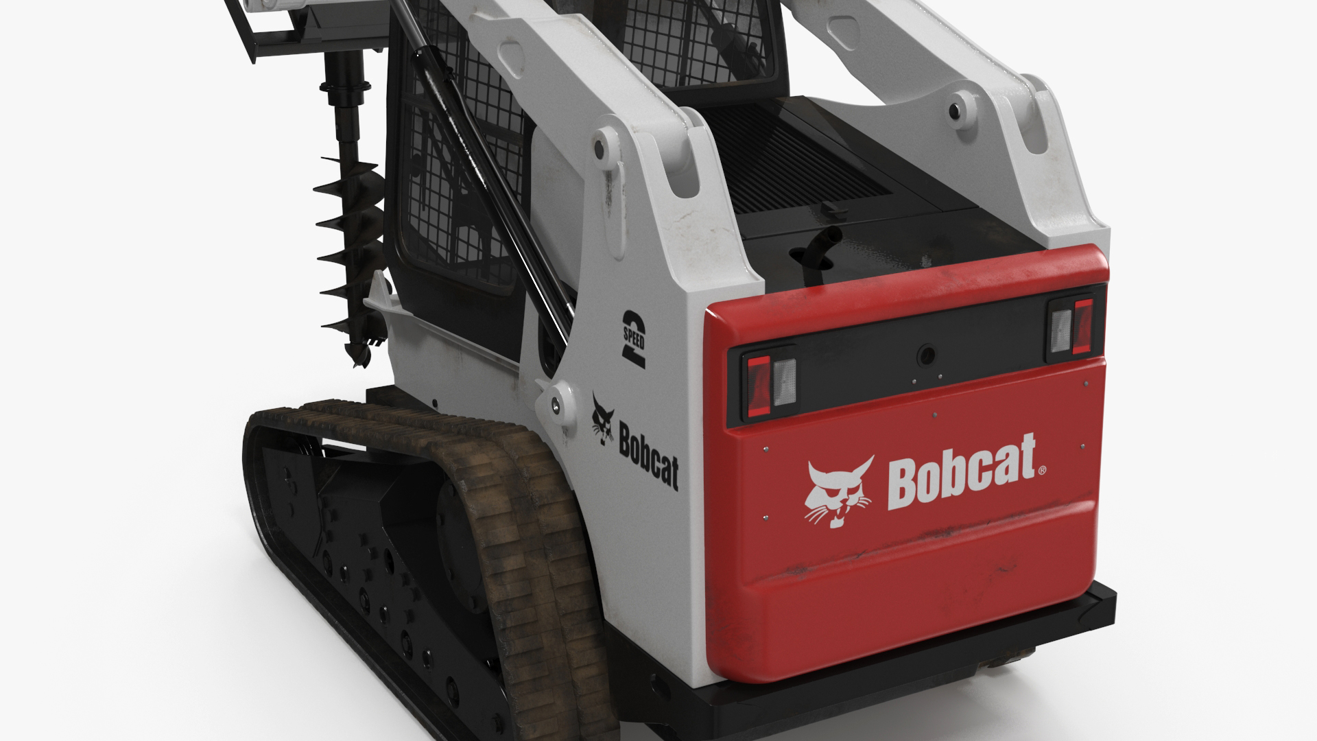 Bobcat Compact Track Loader with Auger Attachment 3D model