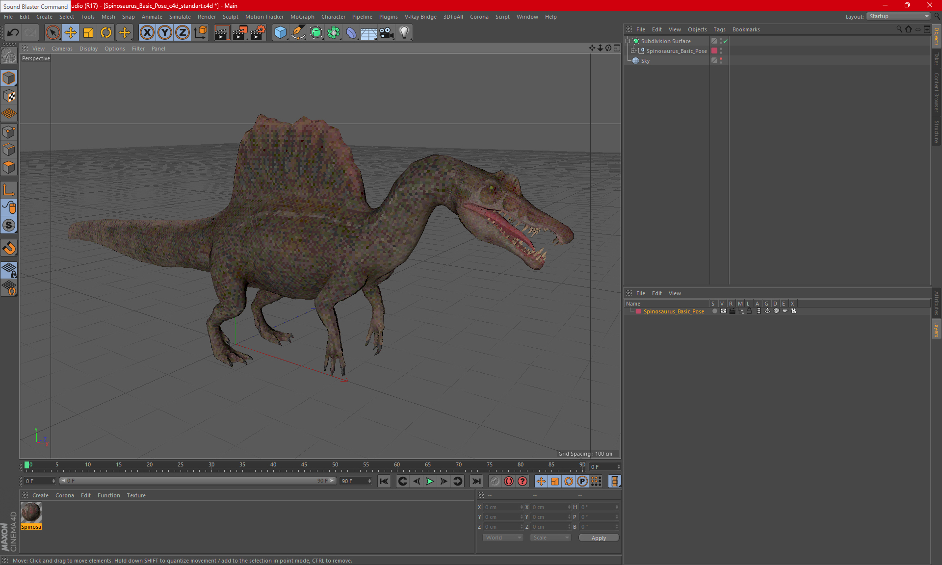 Spinosaurus Basic Pose 3D