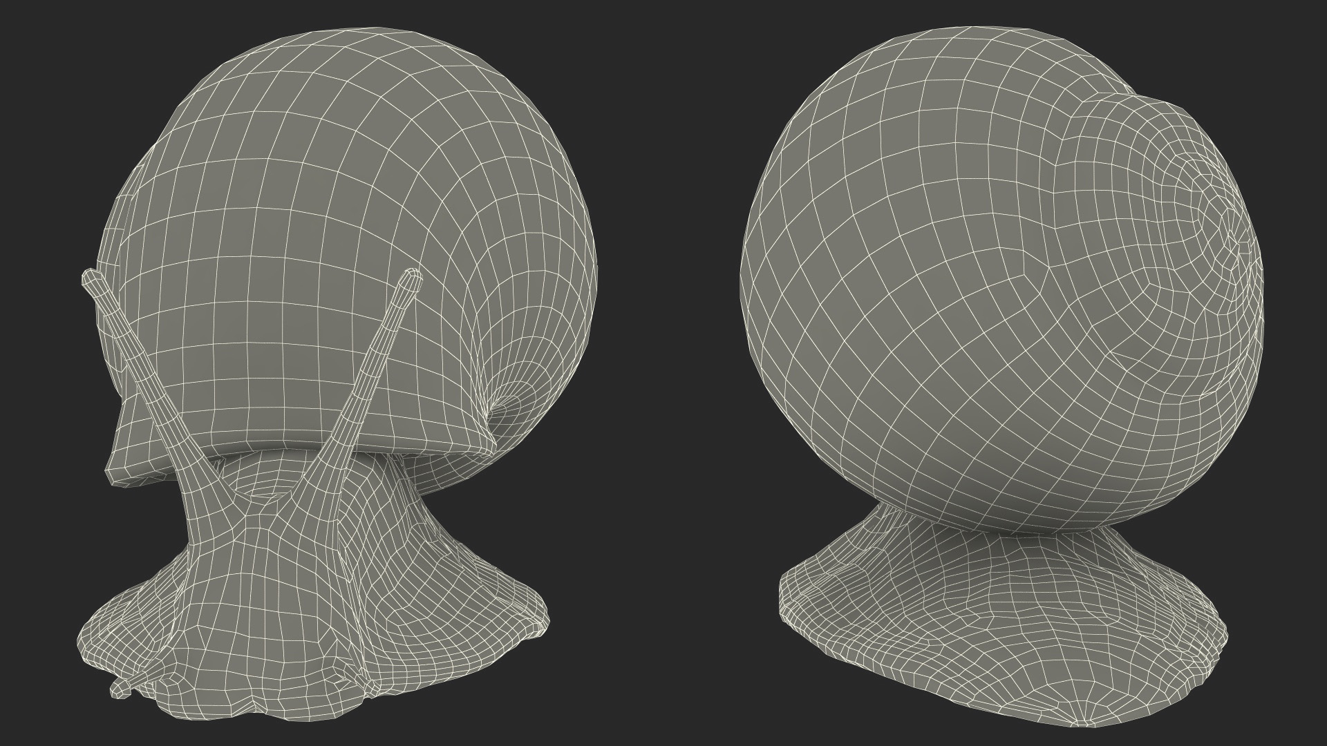 3D model Garden Snail Dark Color Rigged