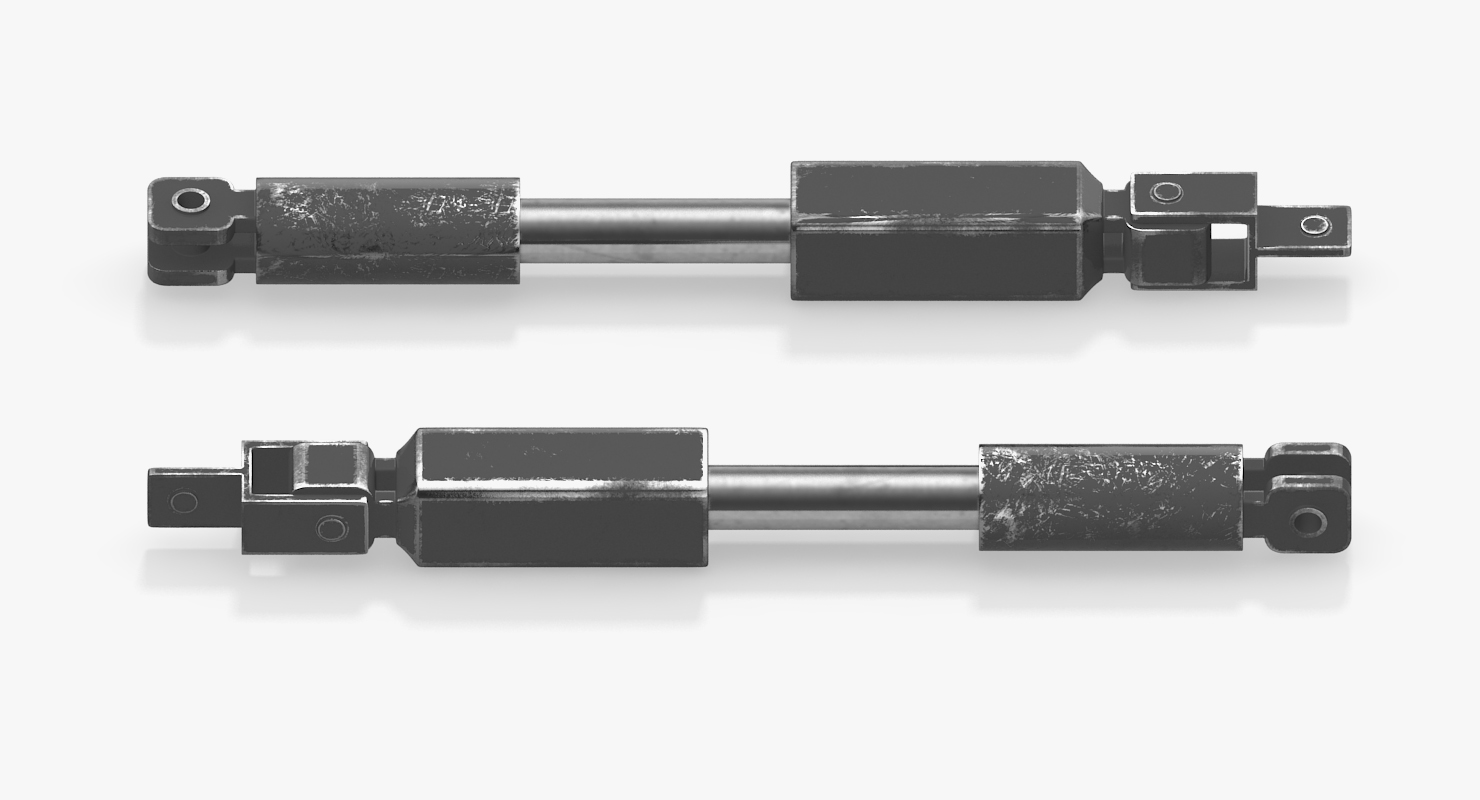 3D Sci Fi Painted Hydraulic Cylinders Set model