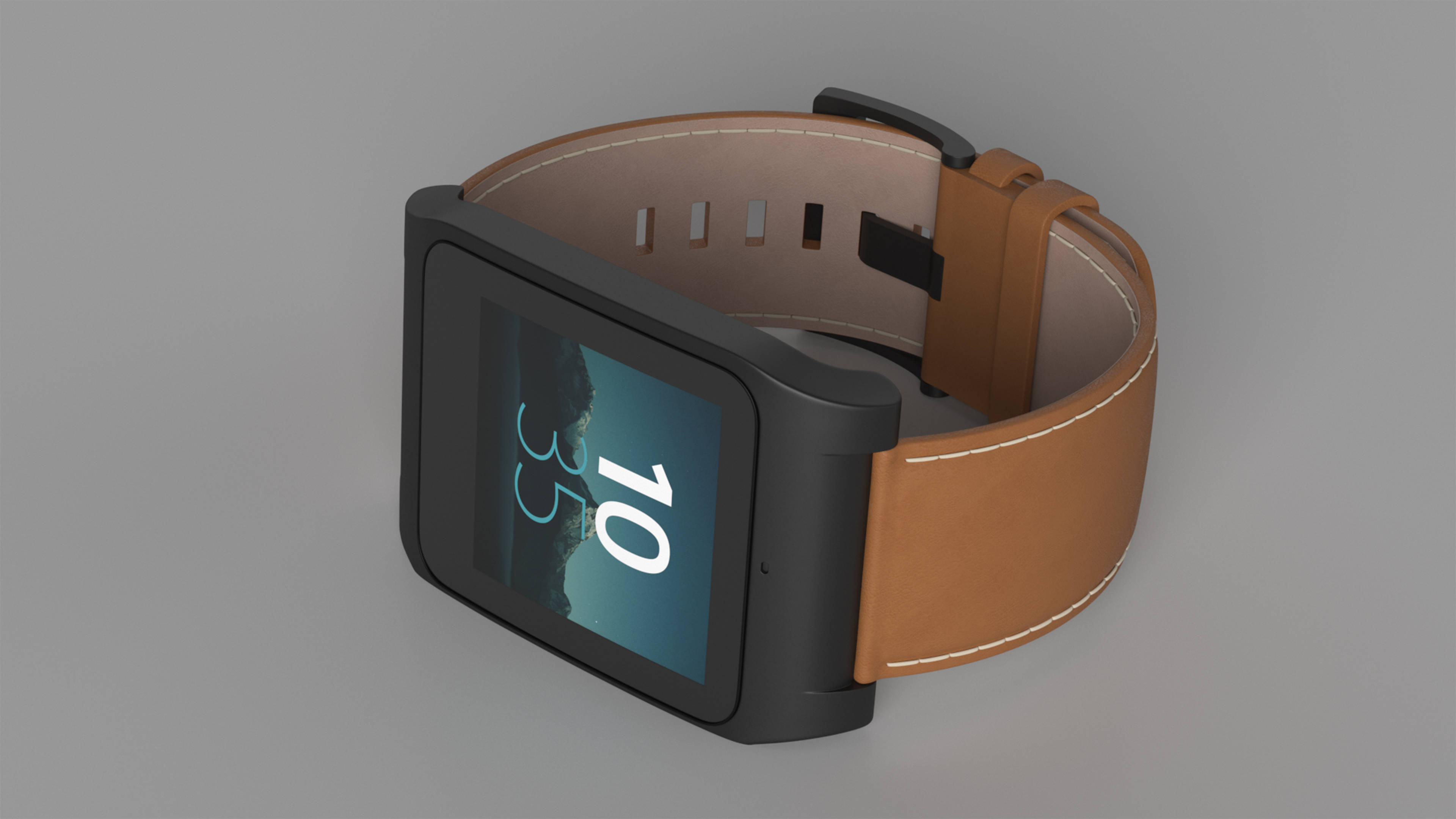 3D model Smart Watch Sony with Leather Strap