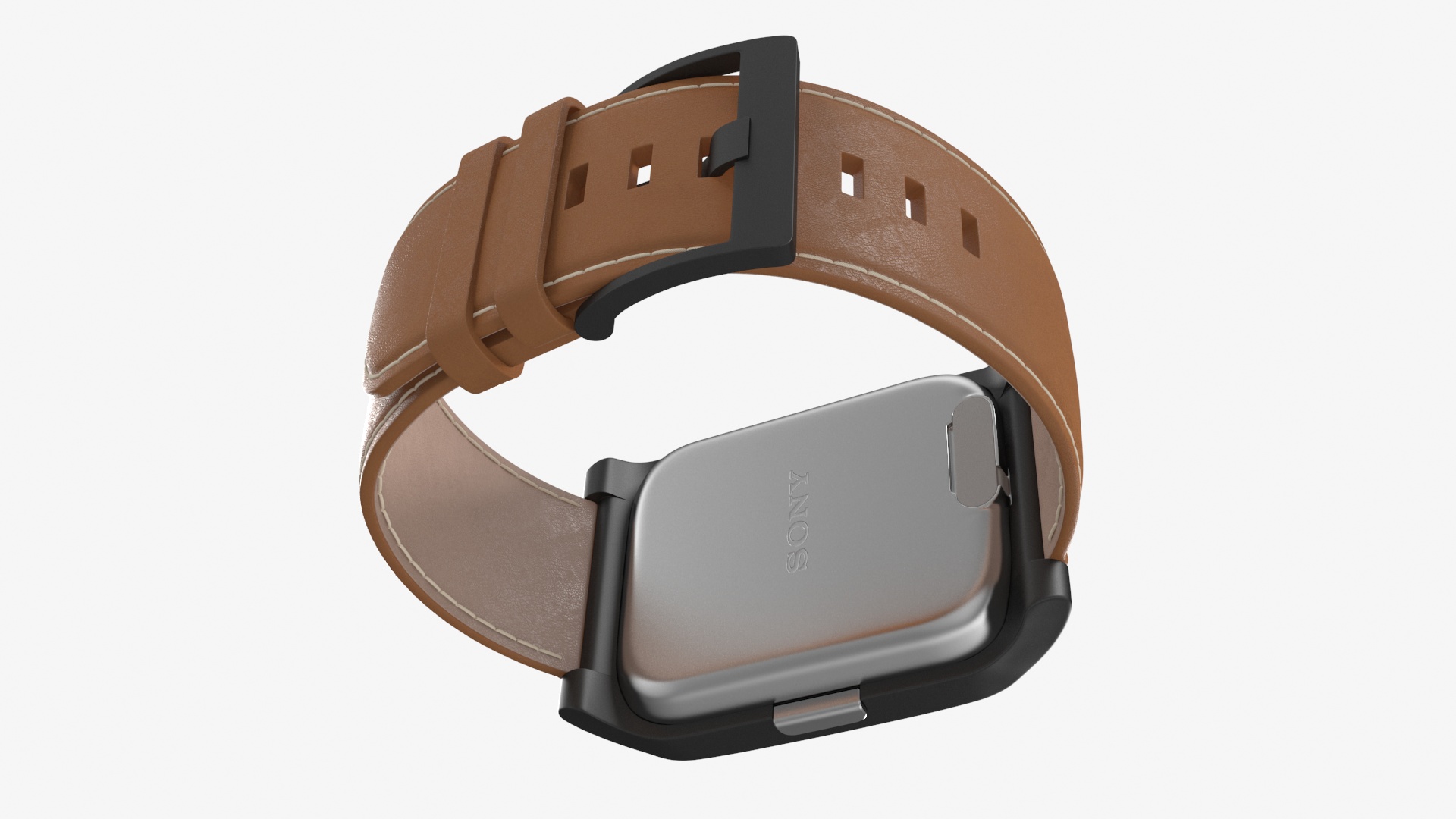 3D model Smart Watch Sony with Leather Strap
