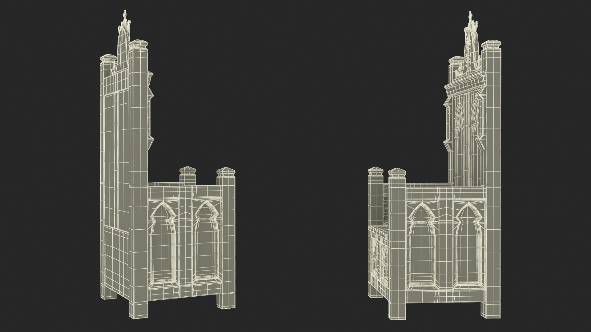 3D Vintage Wooden Throne