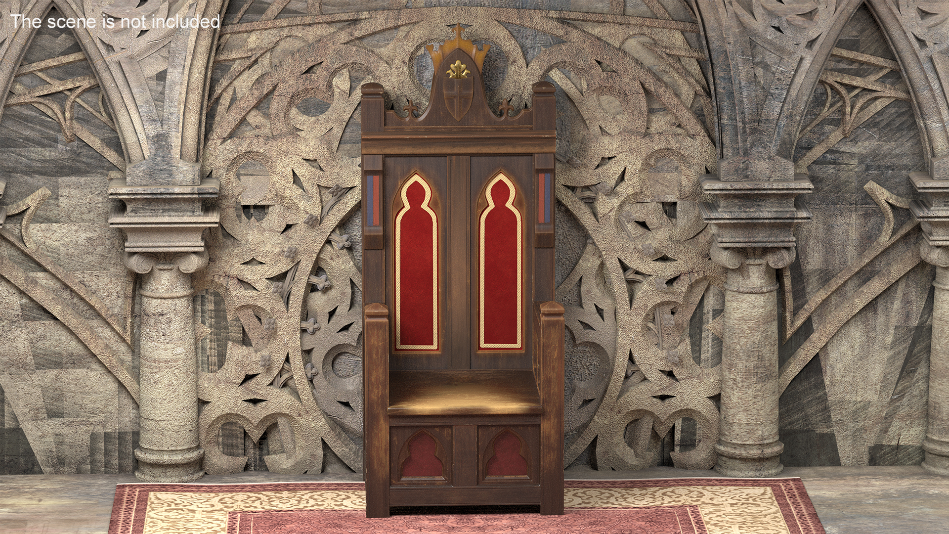 3D Vintage Wooden Throne