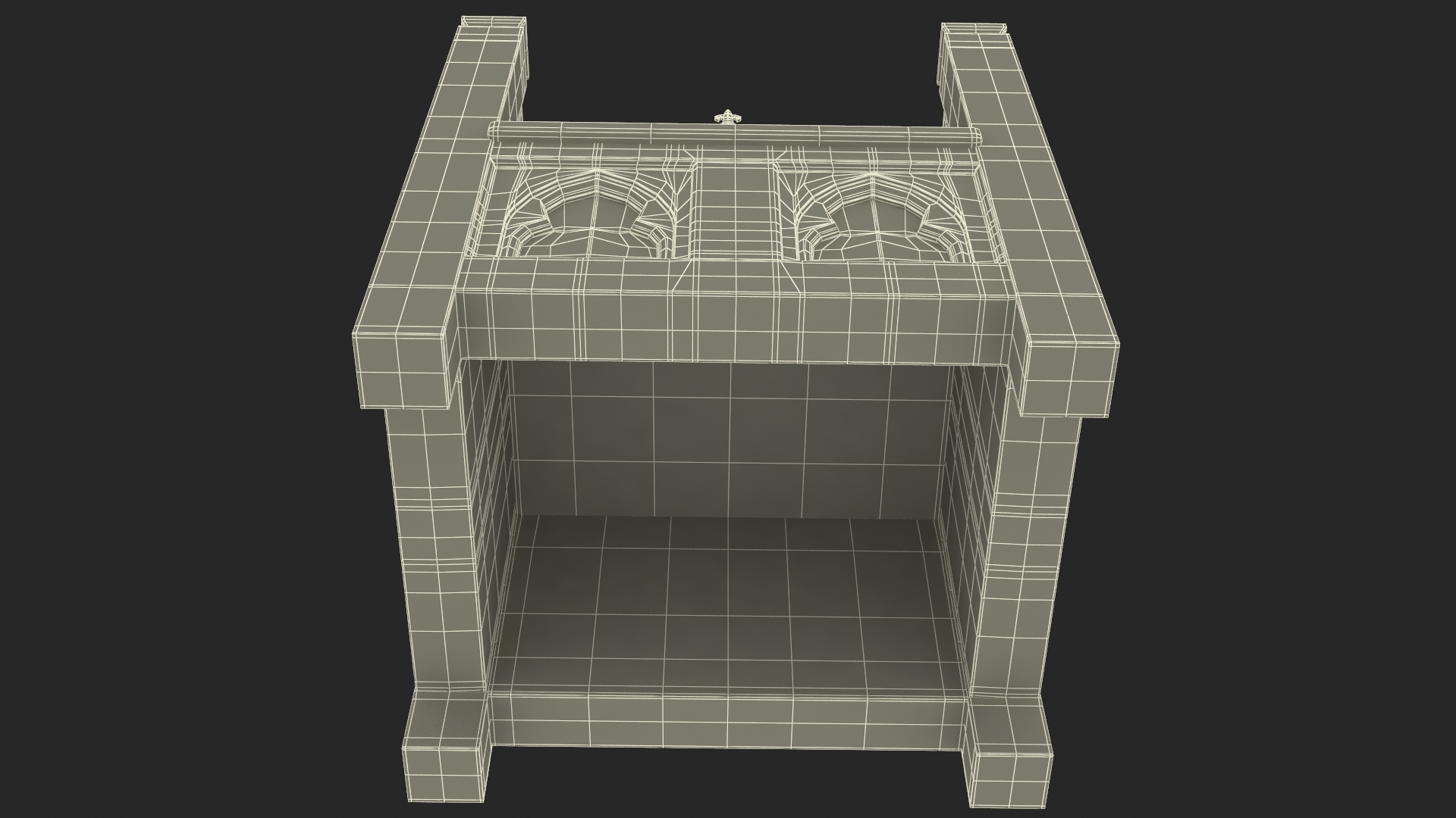 3D Vintage Wooden Throne