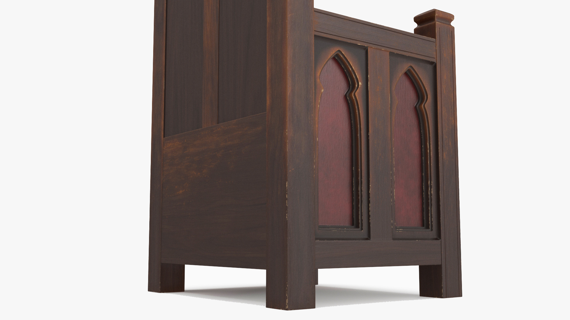 3D Vintage Wooden Throne