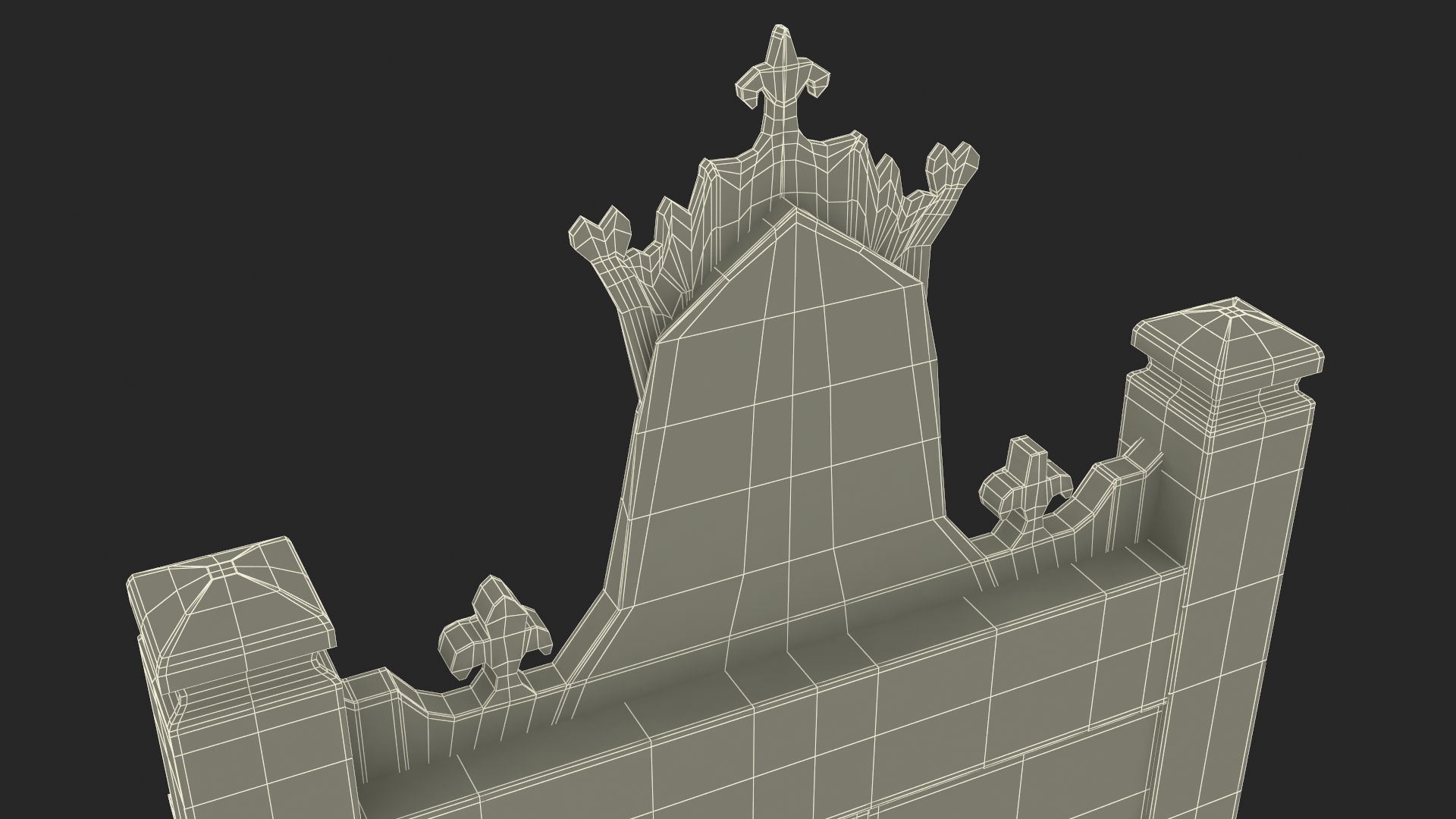 3D Vintage Wooden Throne