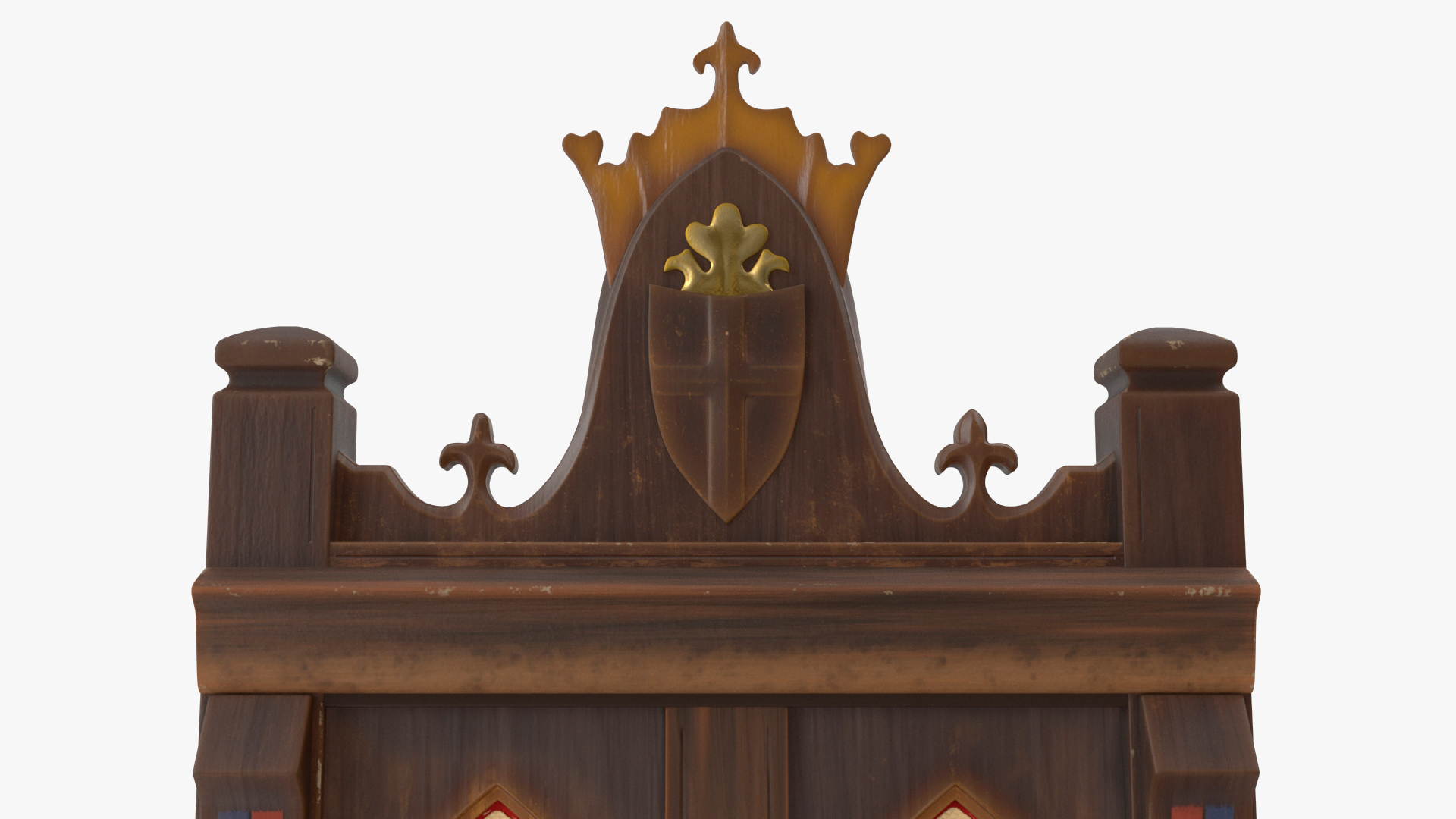 3D Vintage Wooden Throne