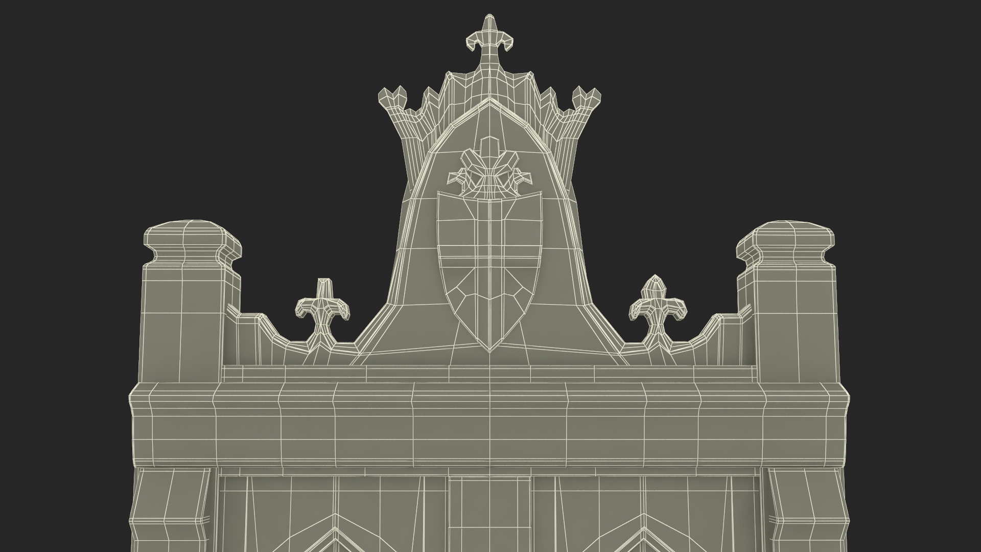 3D Vintage Wooden Throne