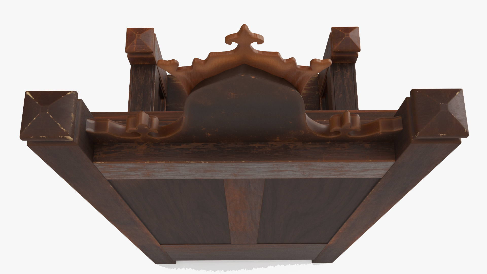 3D Vintage Wooden Throne