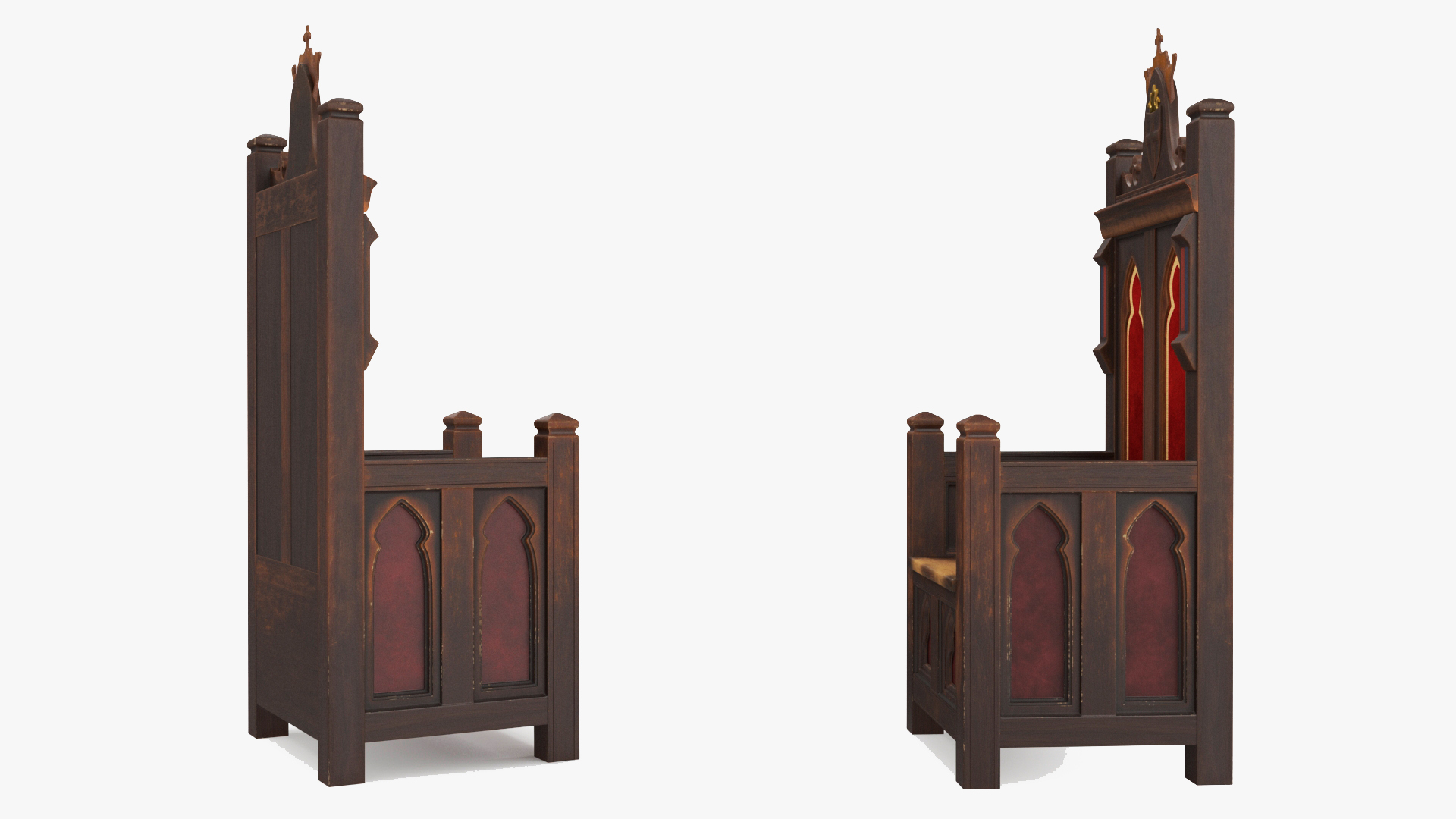 3D Vintage Wooden Throne
