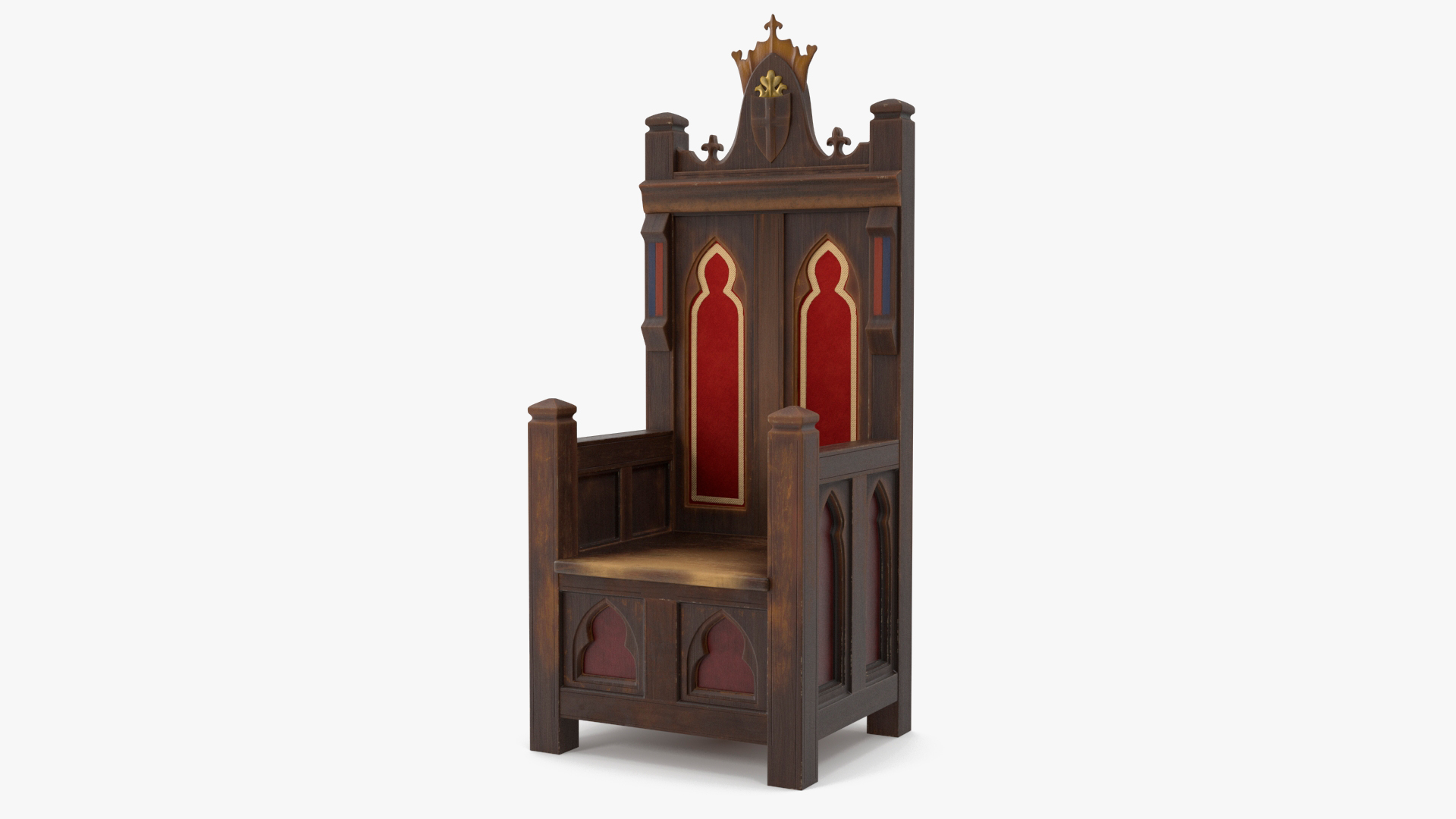 3D Vintage Wooden Throne