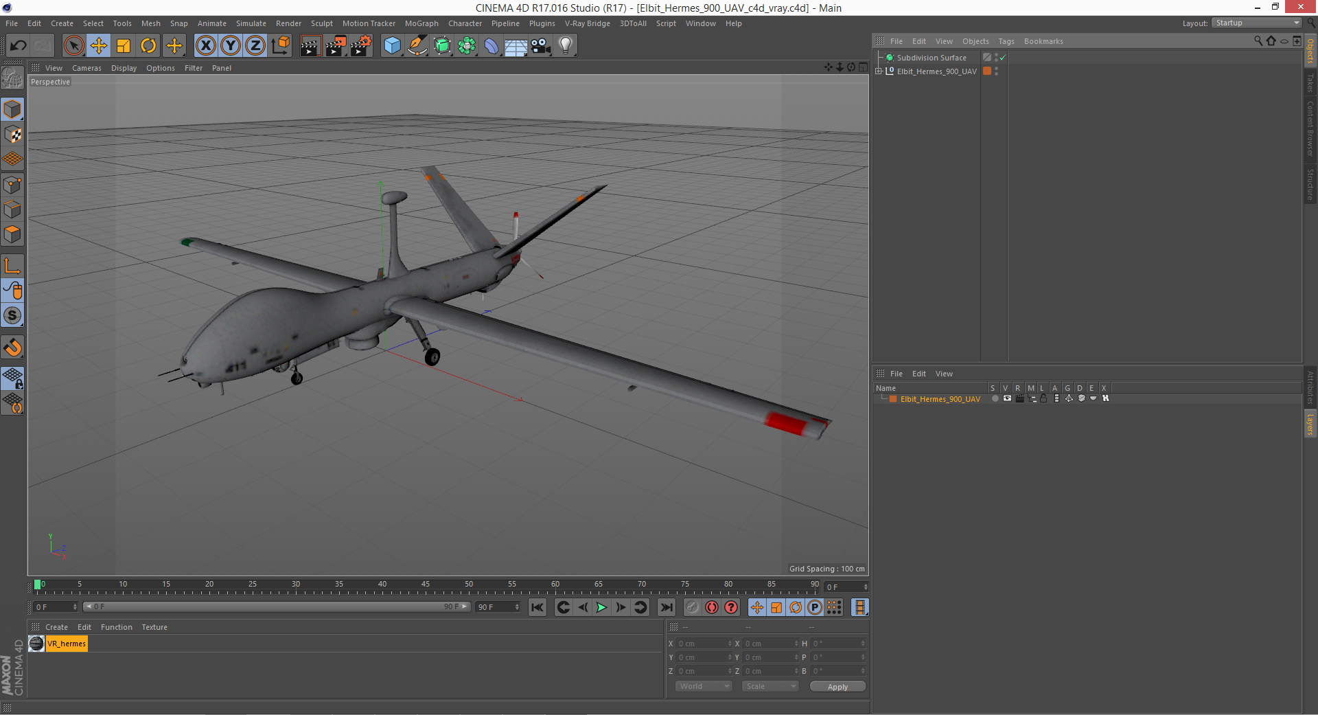 3D model Elbit Hermes 900 UAV