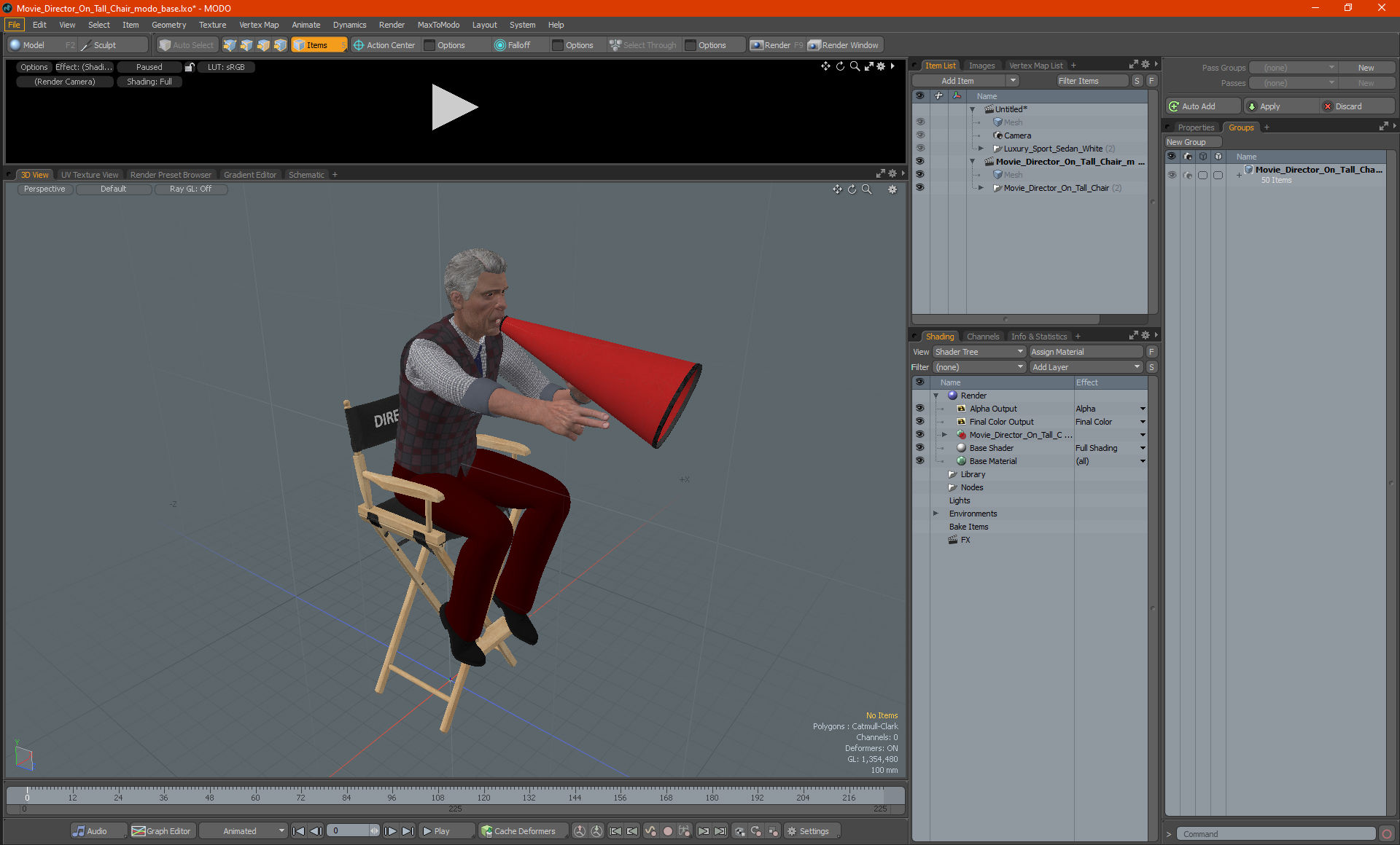 3D Movie Director on Tall Chair model