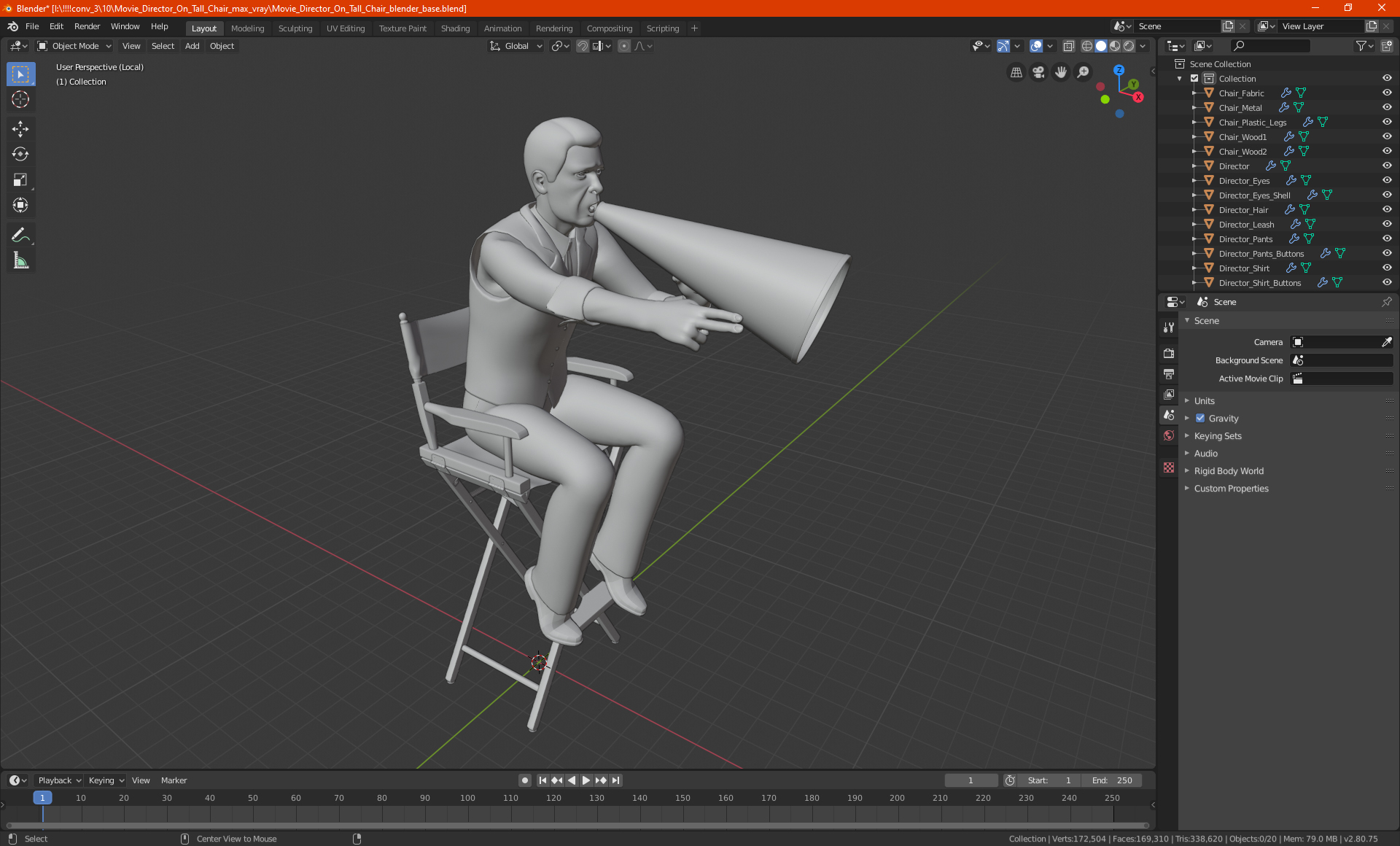 3D Movie Director on Tall Chair model