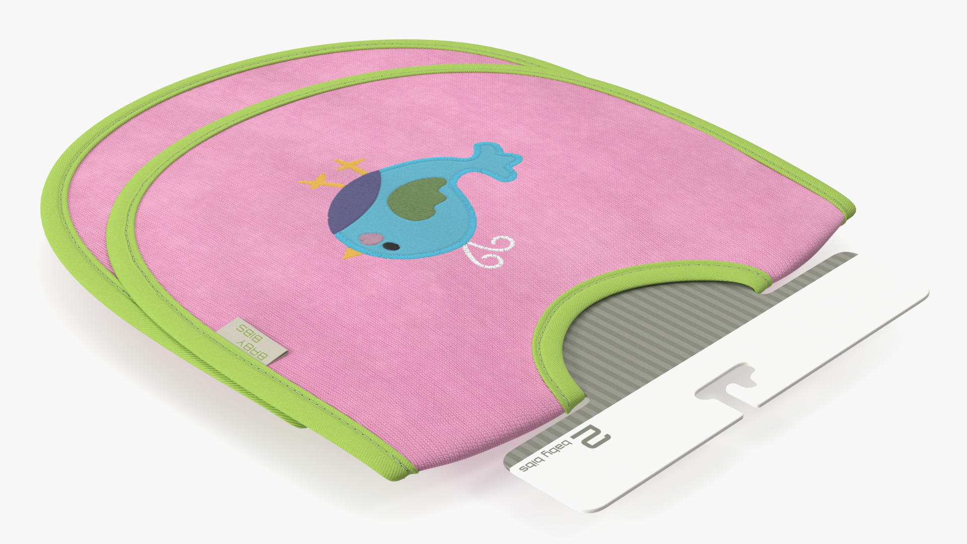 3D Eco Hanger with Two Pink Bibs for Newborn