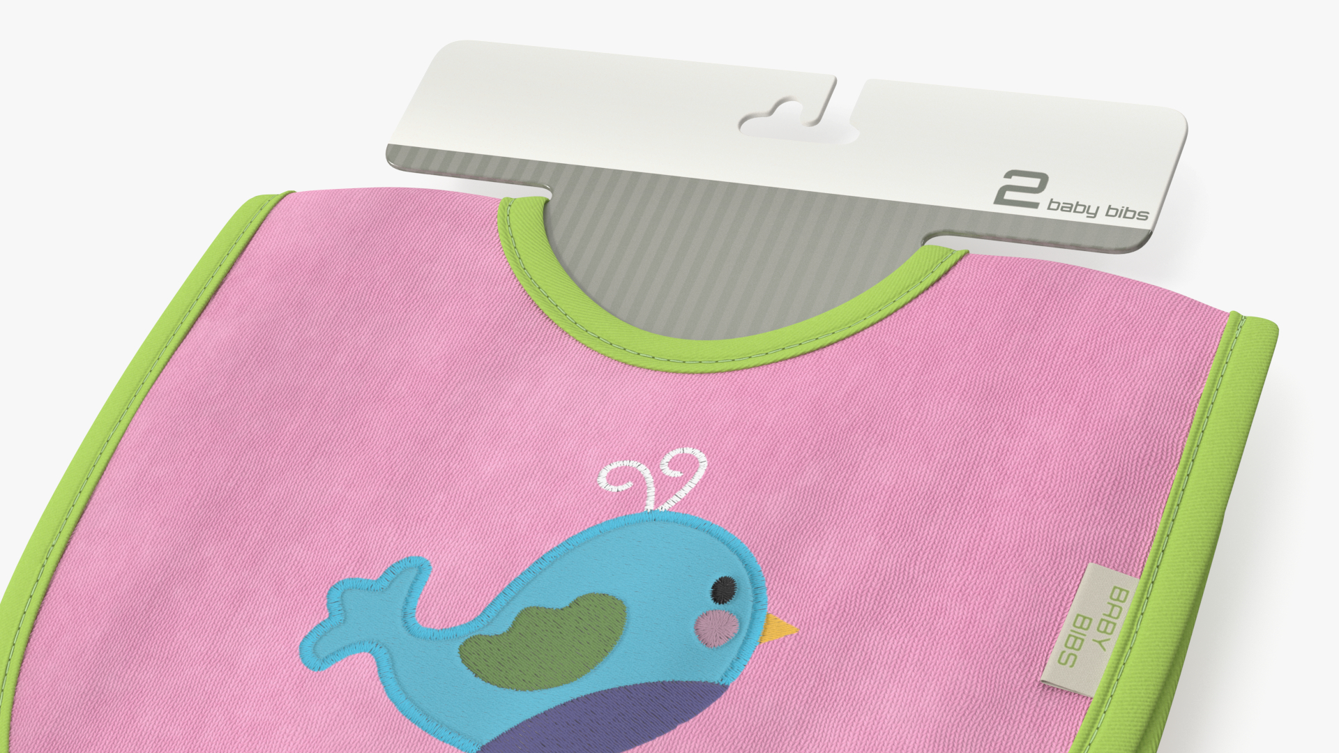 3D Eco Hanger with Two Pink Bibs for Newborn