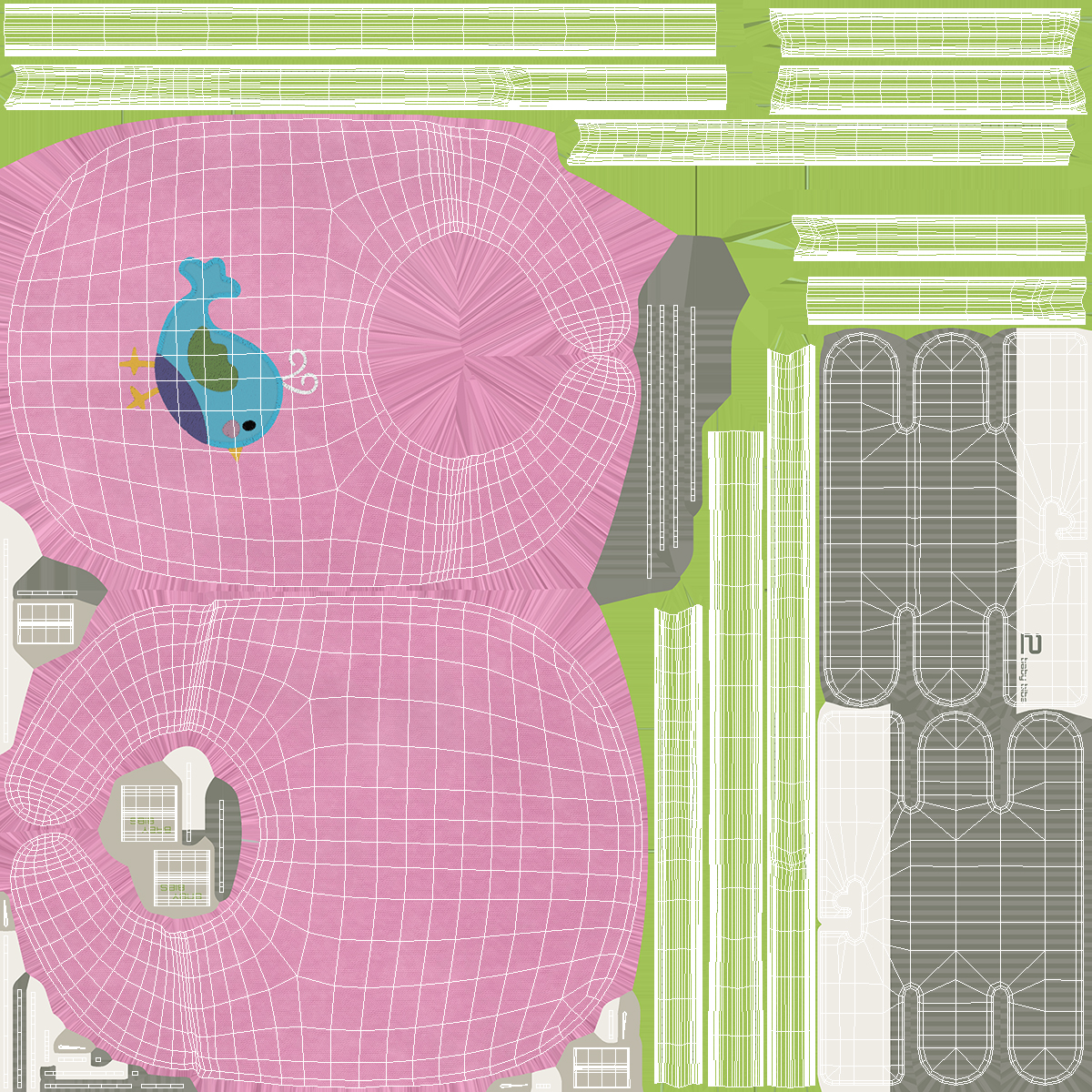 3D Eco Hanger with Two Pink Bibs for Newborn