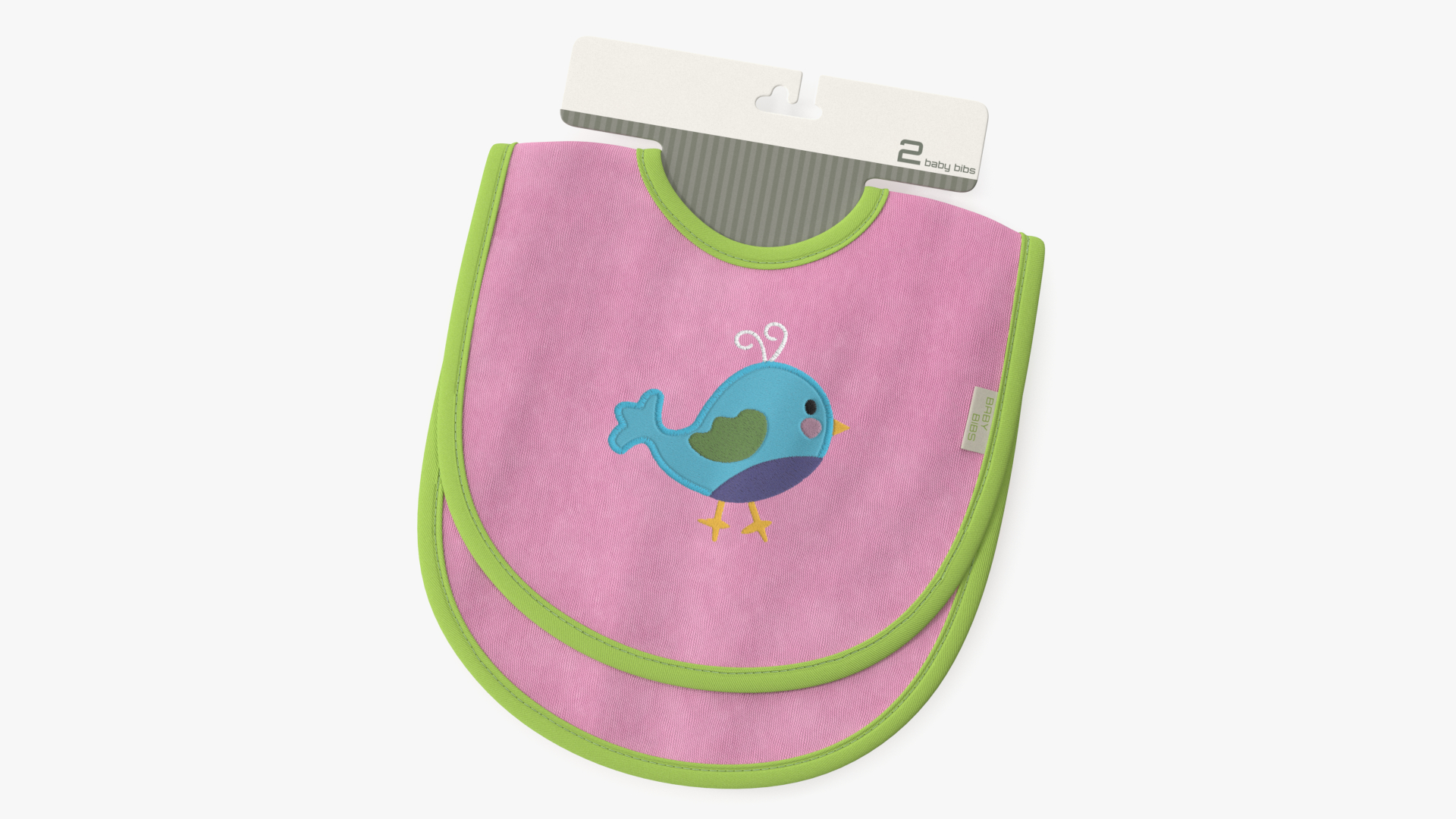 3D Eco Hanger with Two Pink Bibs for Newborn
