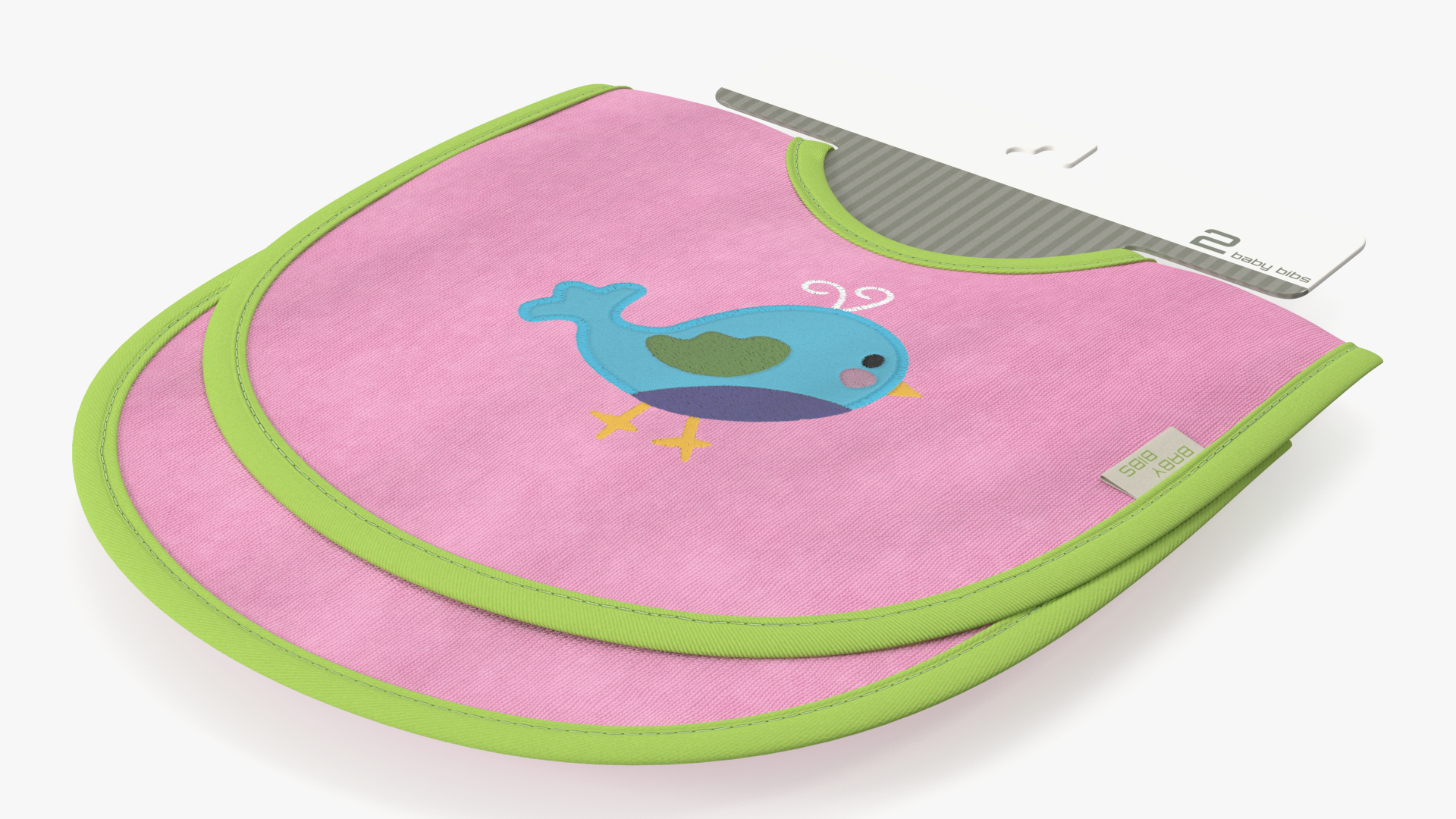 3D Eco Hanger with Two Pink Bibs for Newborn