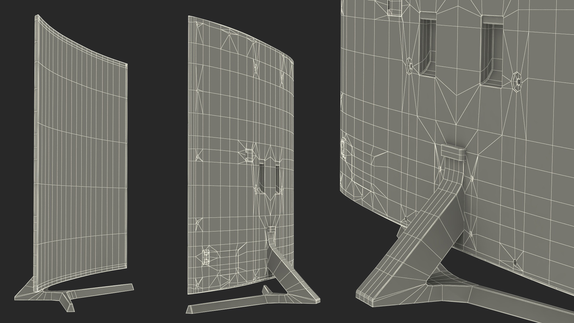 3D Curved LED TV model