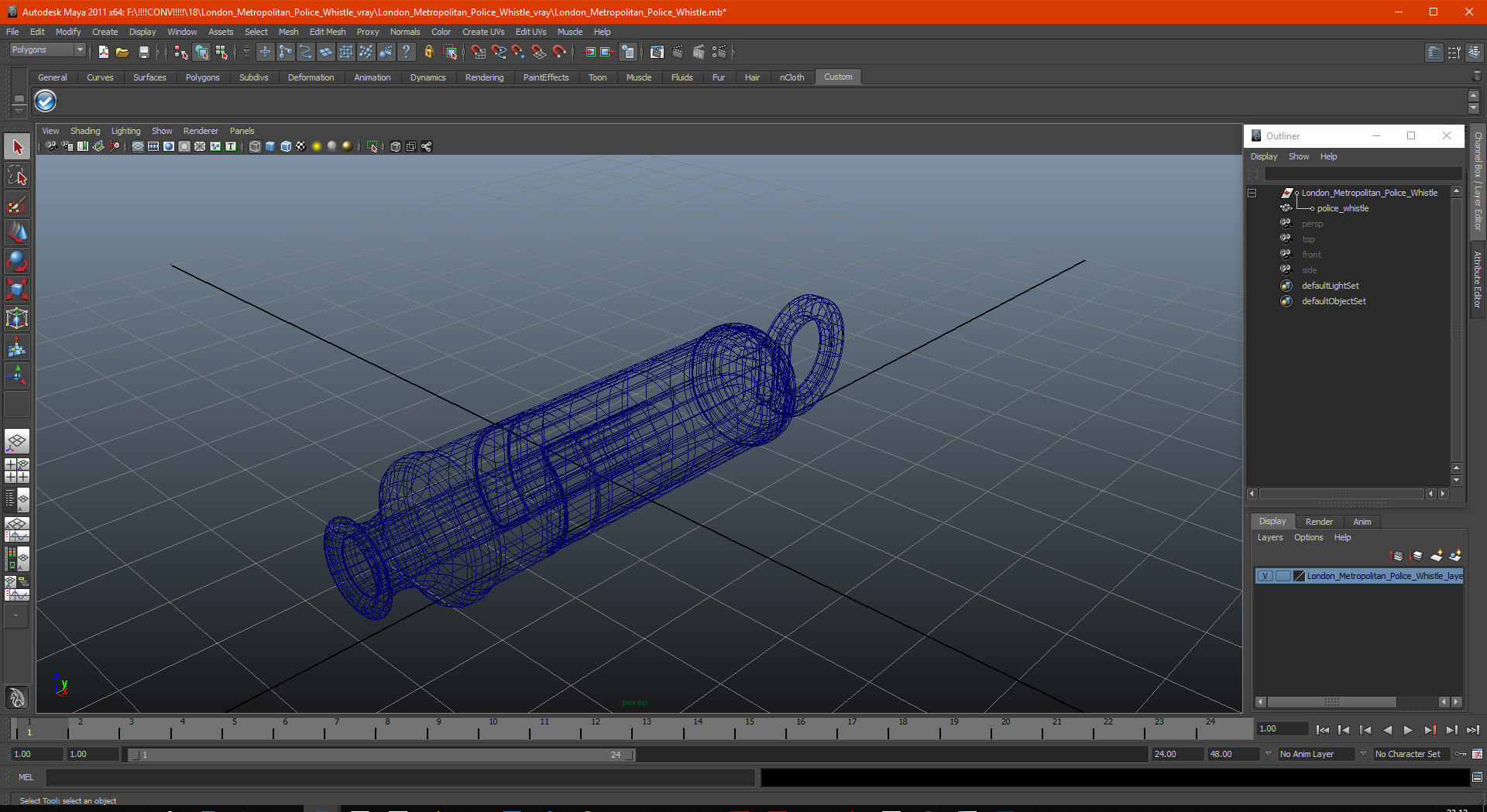 London Metropolitan Police Whistle 3D model
