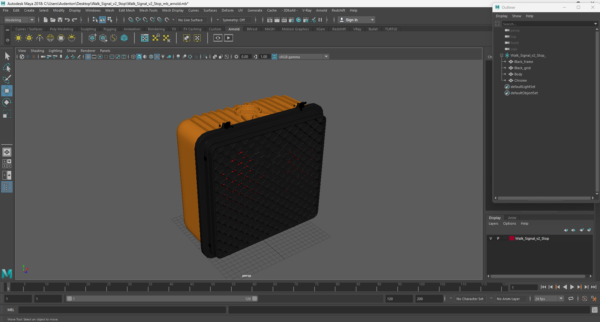 Walk Signal v2 Stop 3D model