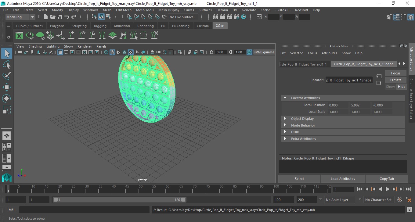 Circle Pop It Fidget Toy 3D model