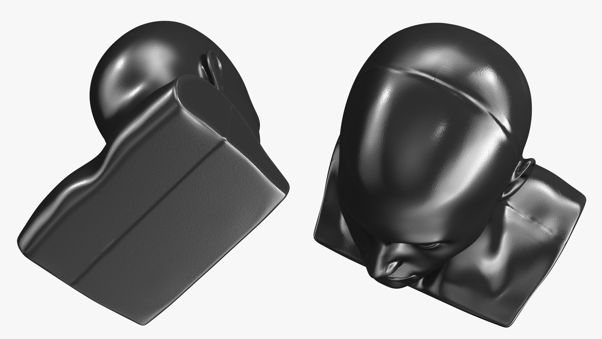 3D model Black Male Mannequin Head