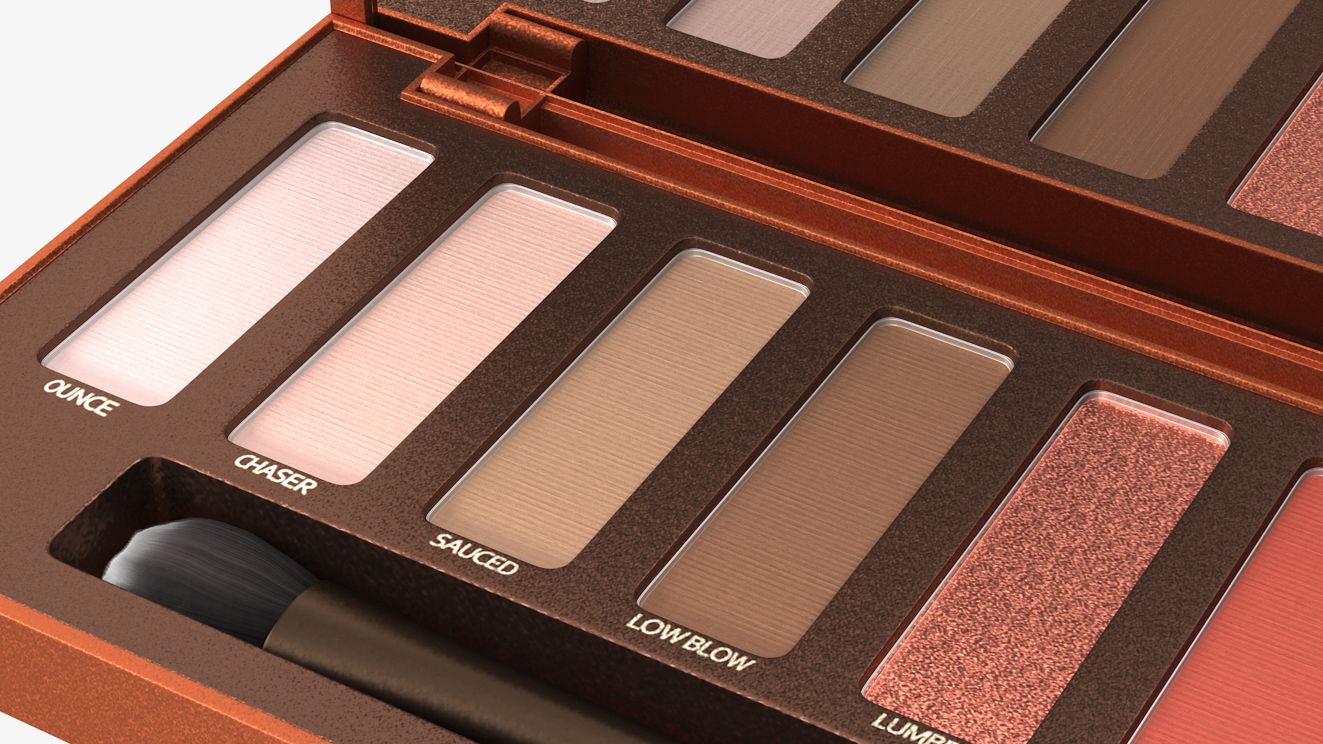 3D model Eyeshadow Makeup Palette with Mirror and Brush Fur