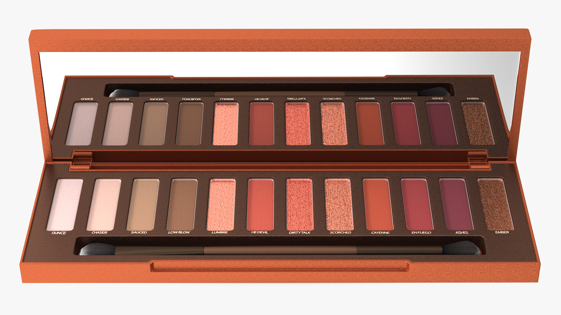 3D model Eyeshadow Makeup Palette with Mirror and Brush Fur