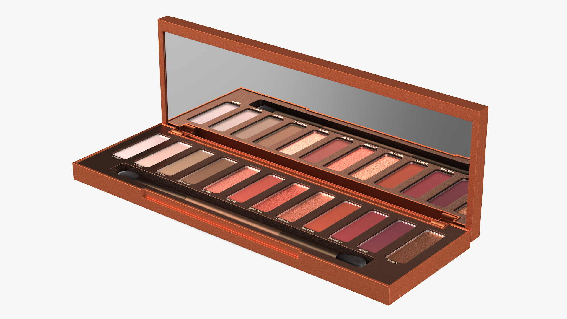 3D model Eyeshadow Makeup Palette with Mirror and Brush Fur