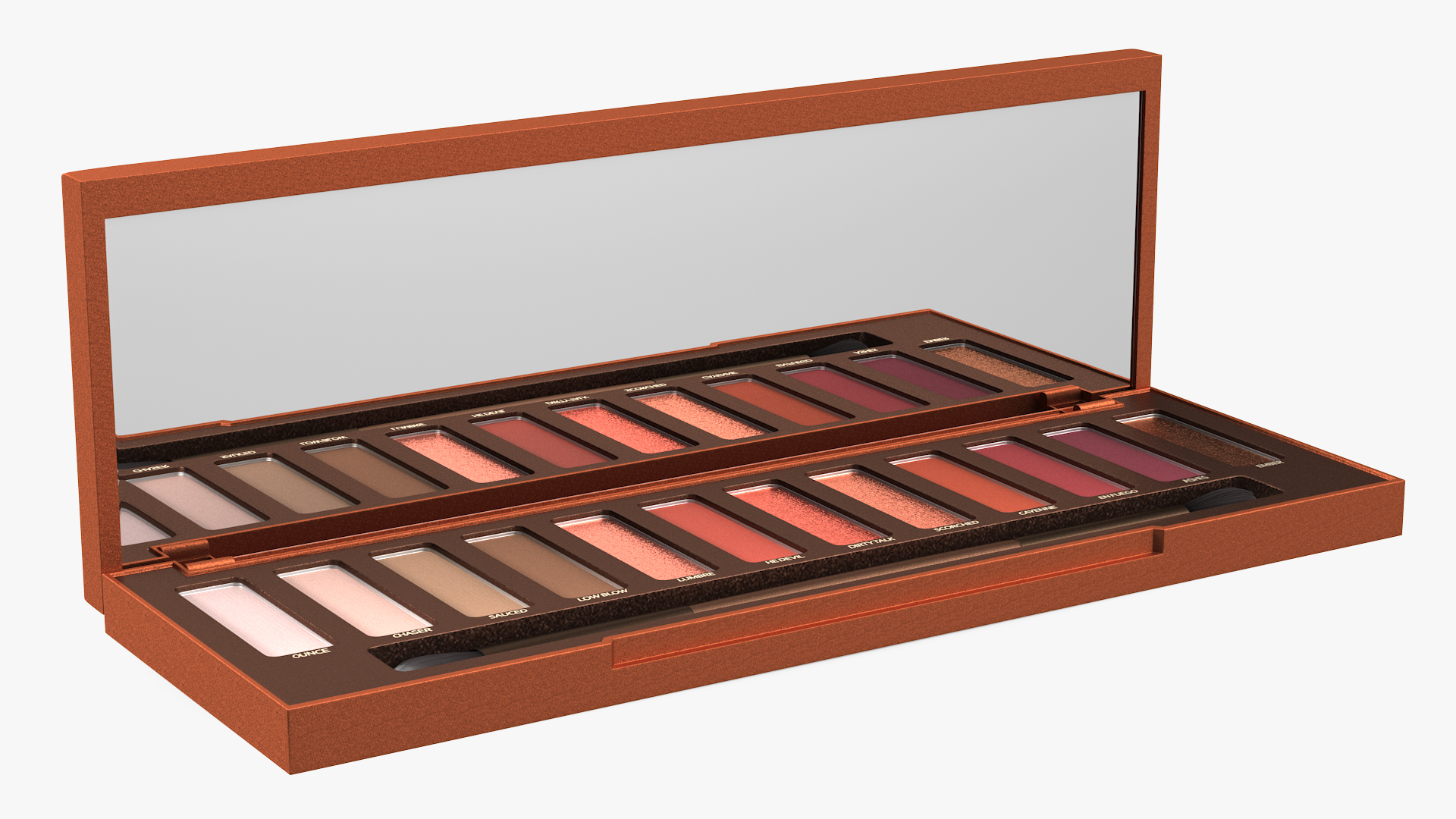 3D model Eyeshadow Makeup Palette with Mirror and Brush Fur