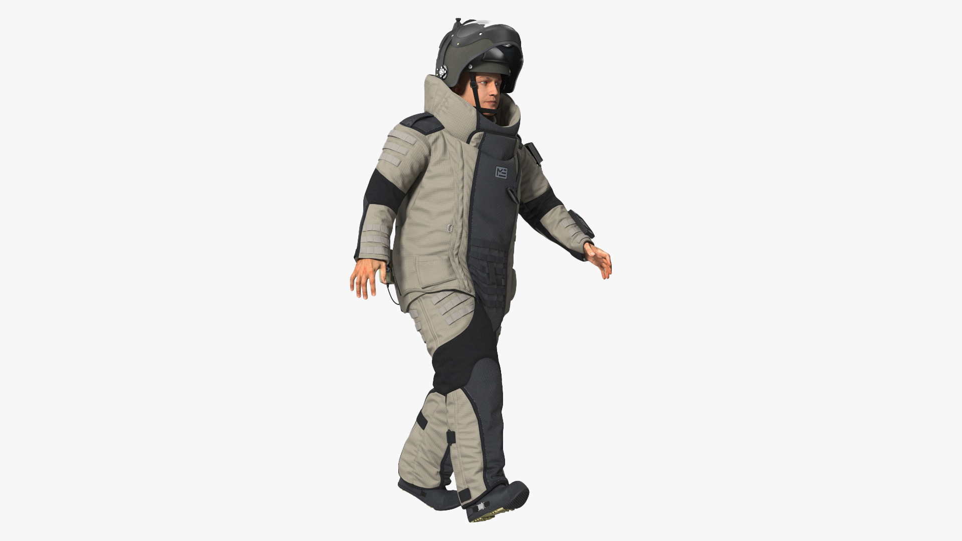 EOD 10 Bomb Suit Gray Rigged for Cinema 4D 3D