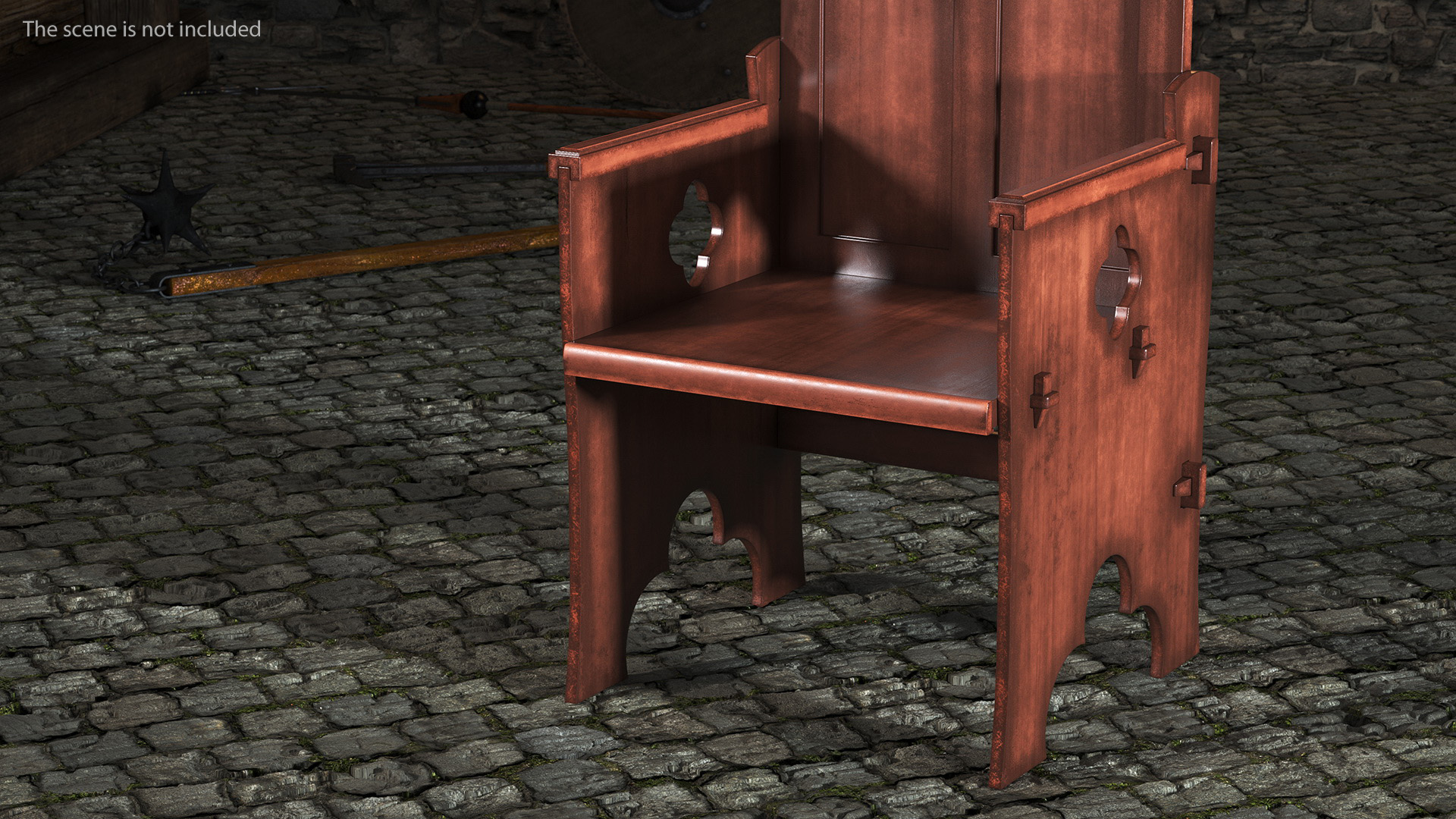 3D Carved Medieval Gothic Style Arched Back Chair